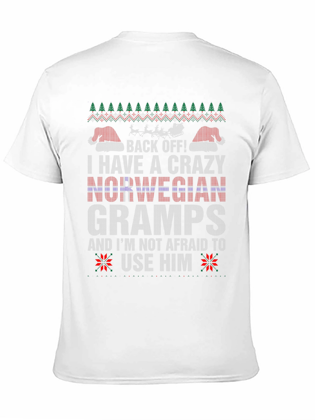 Crazy Norwegian Gramps Ugly Christmas T-Shirt