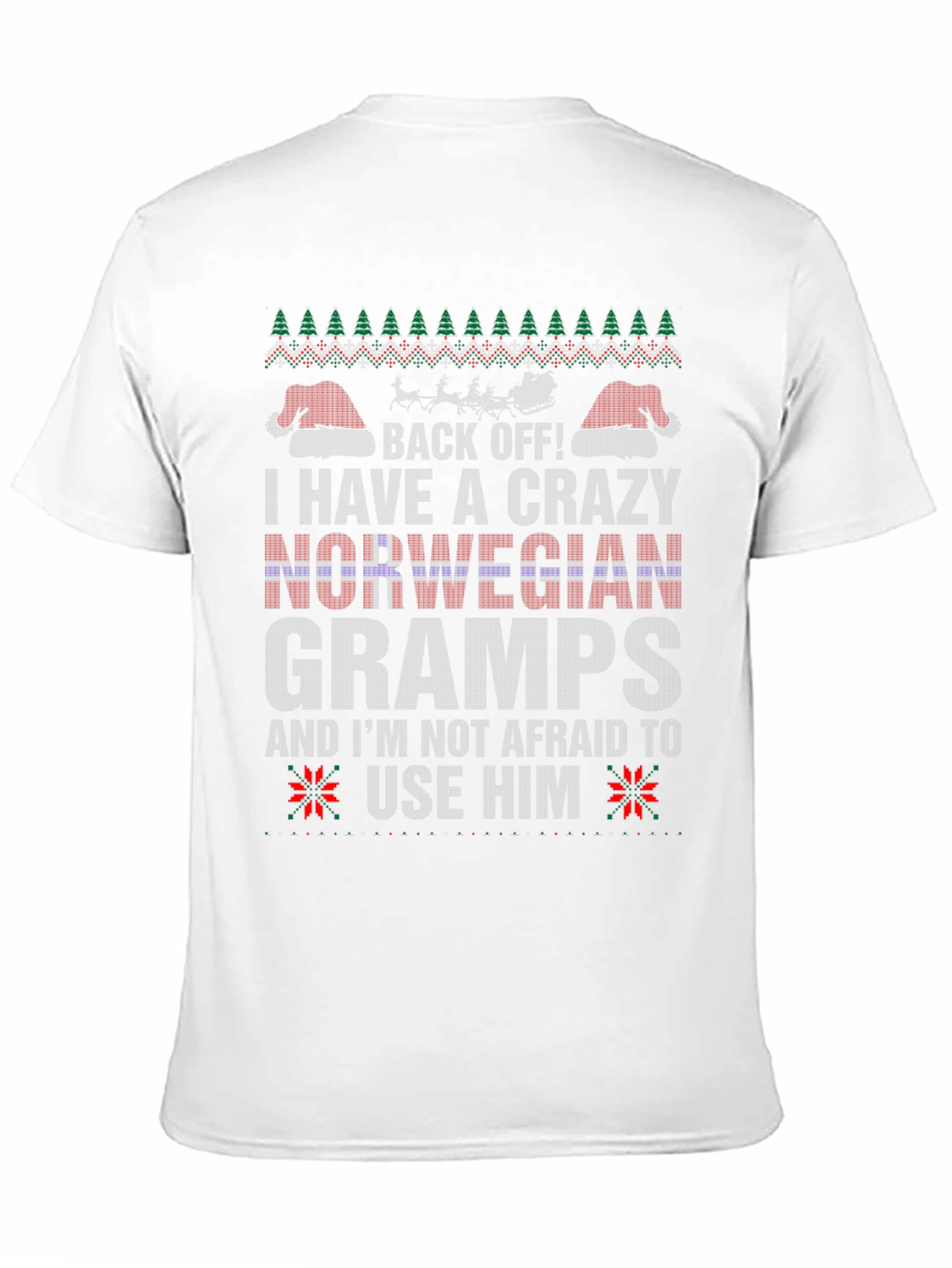 Crazy Norwegian Gramps Ugly Christmas T-Shirt