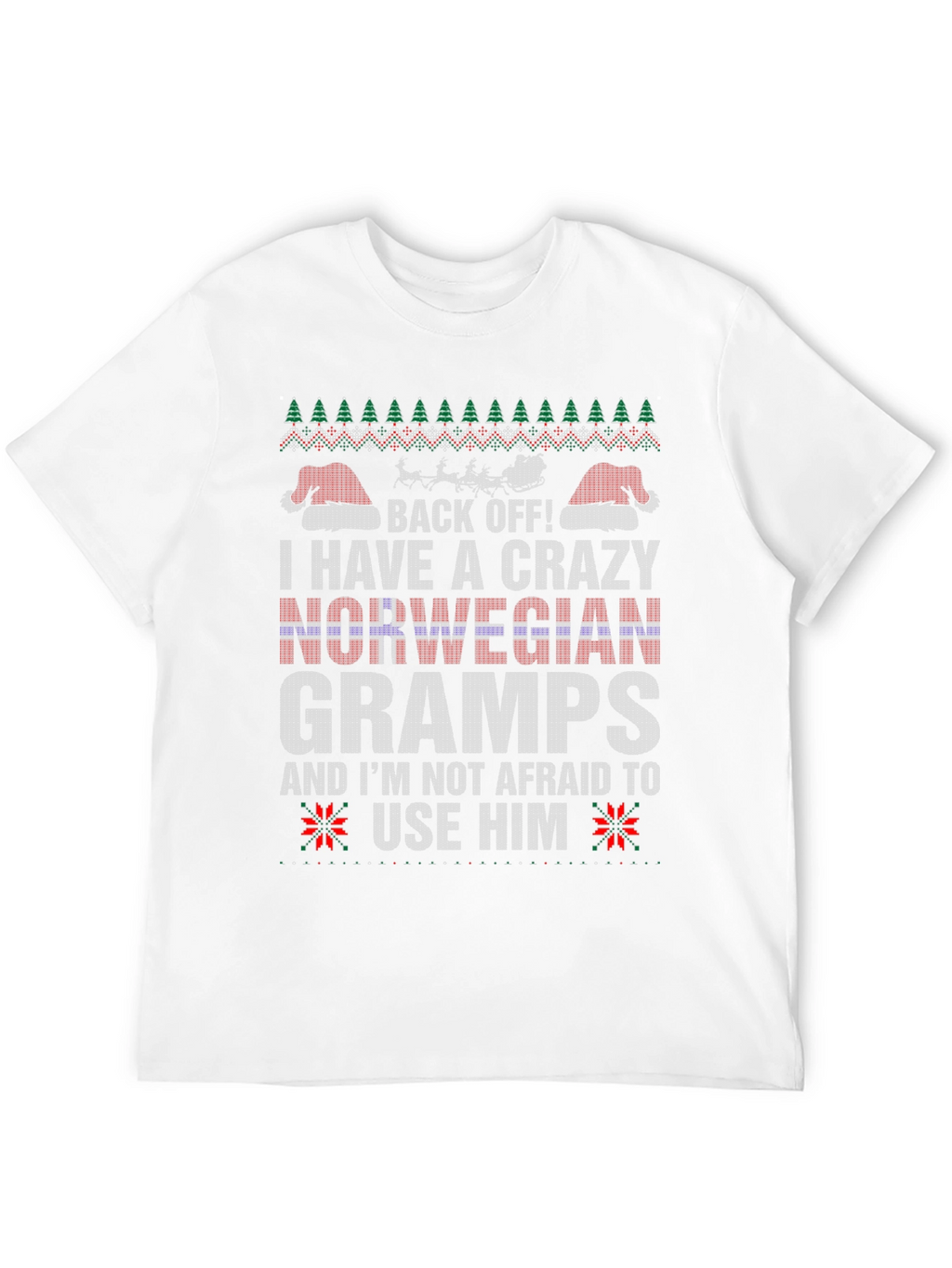 Crazy Norwegian Gramps Ugly Christmas T-Shirt