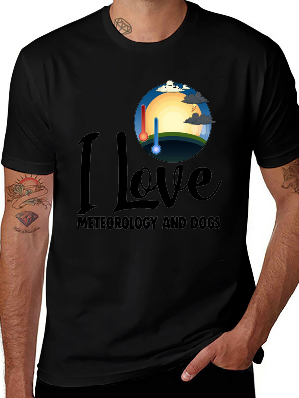 I Love Meteorology and Dogs T-Shirt