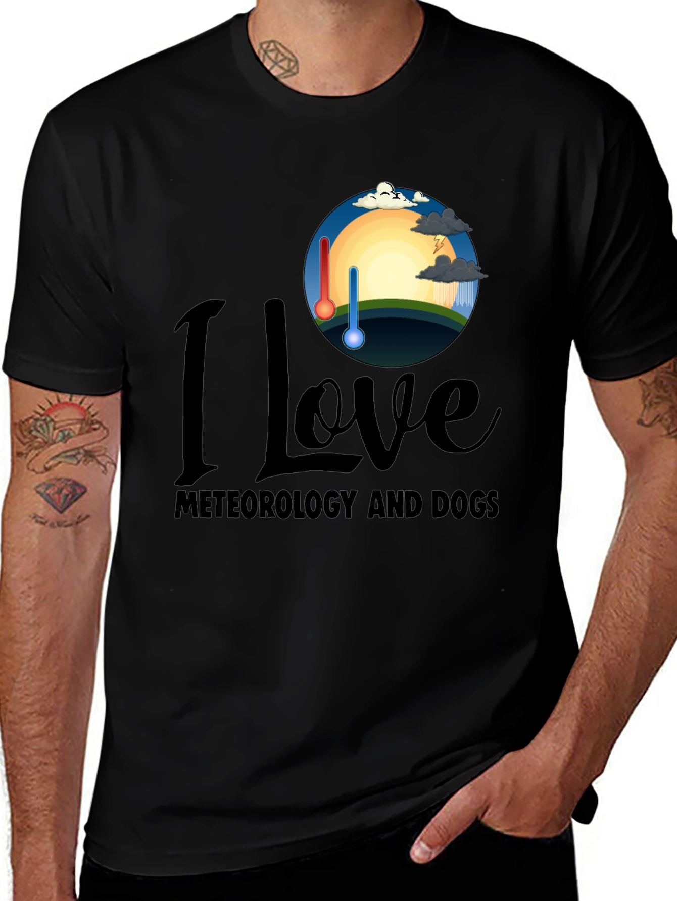 I Love Meteorology and Dogs T-Shirt
