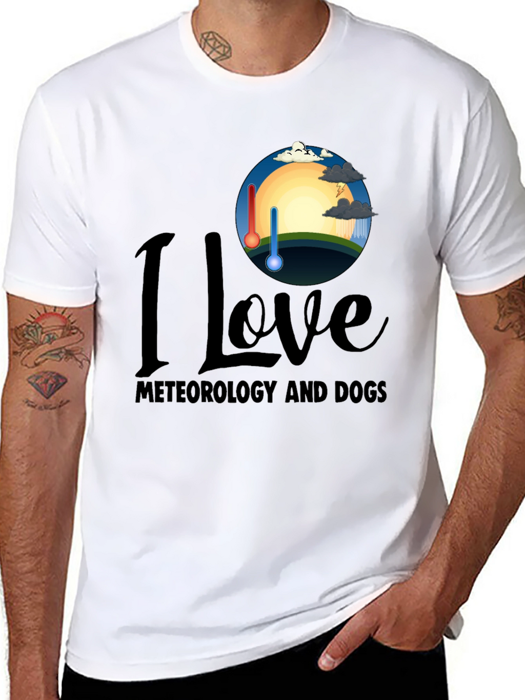 I Love Meteorology and Dogs T-Shirt