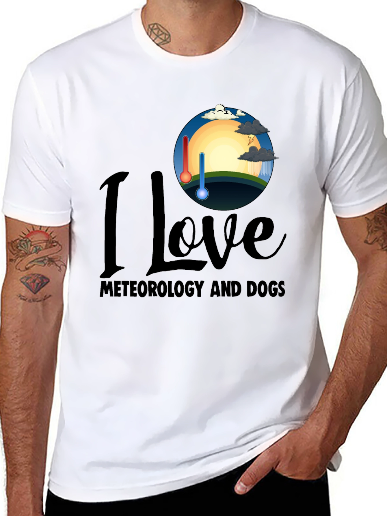 I Love Meteorology and Dogs T-Shirt