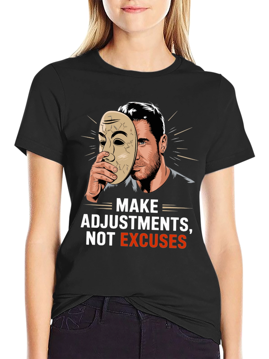 Make Adjustments Not Excuses Black T-Shirt