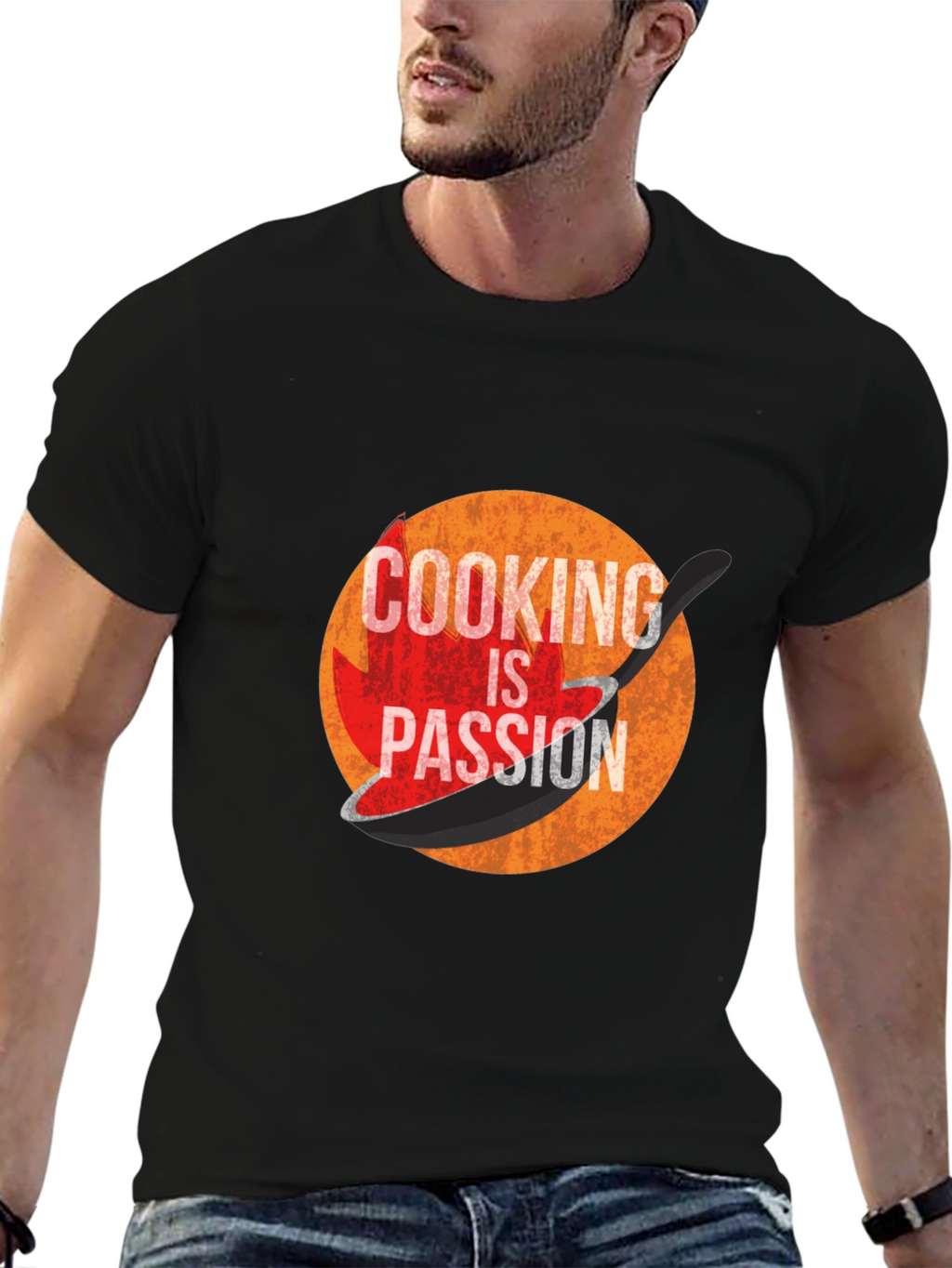 Cooking is Passion Graphic Tee - Black