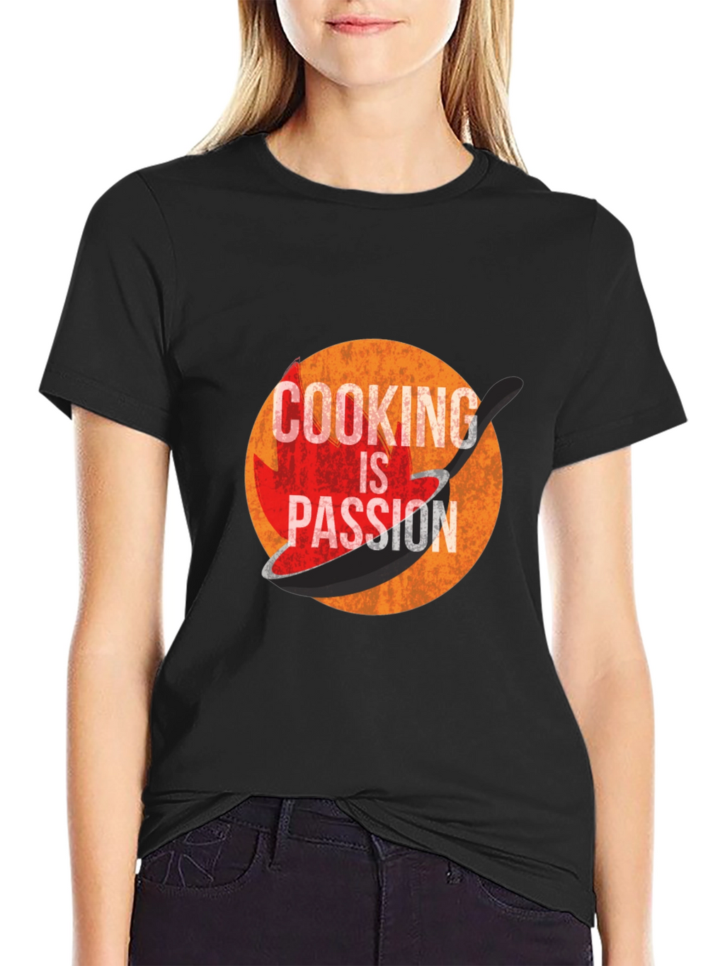 Cooking is Passion Graphic Tee - Black