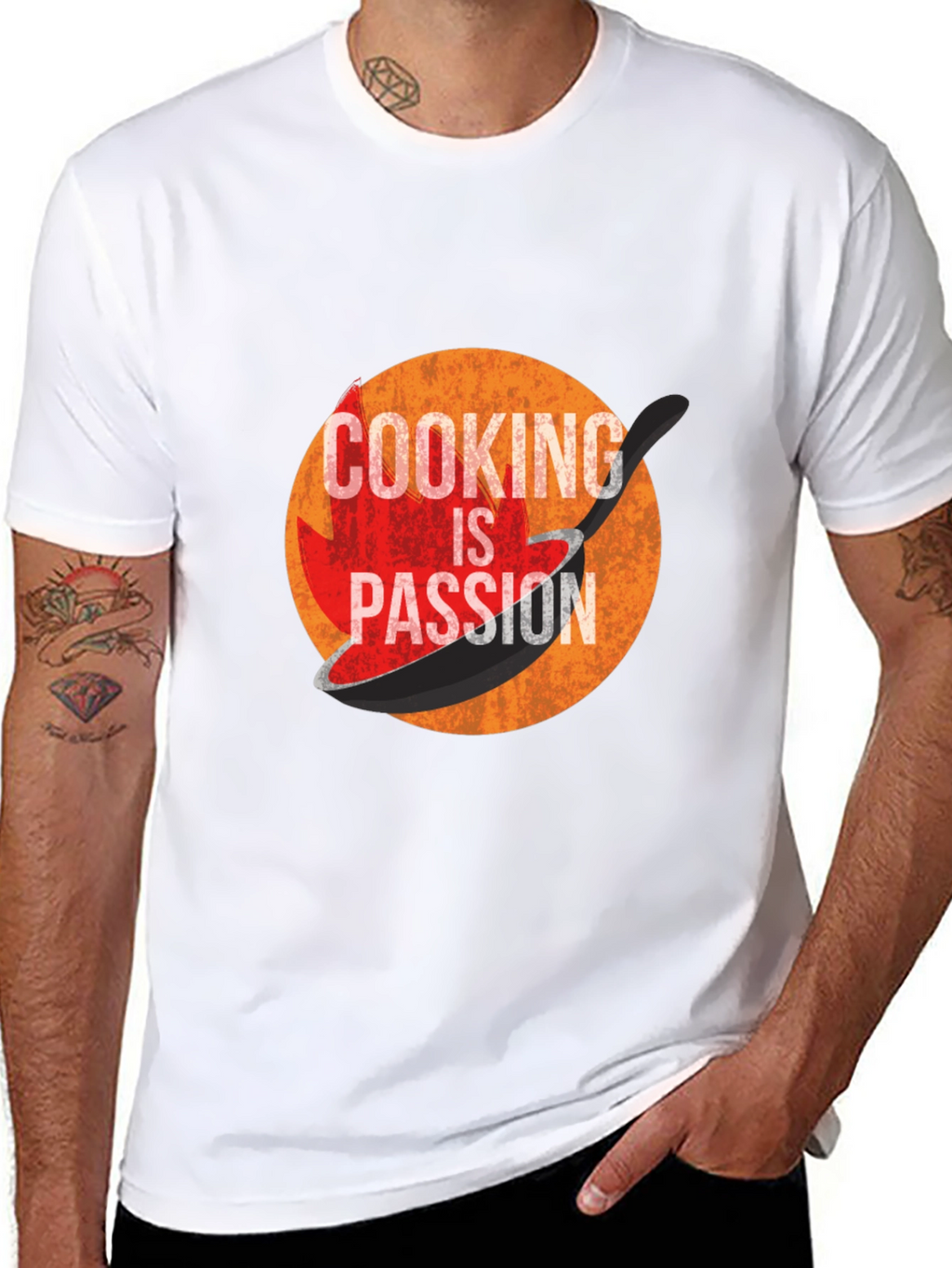 Cooking is Passion Graphic Tee - Black