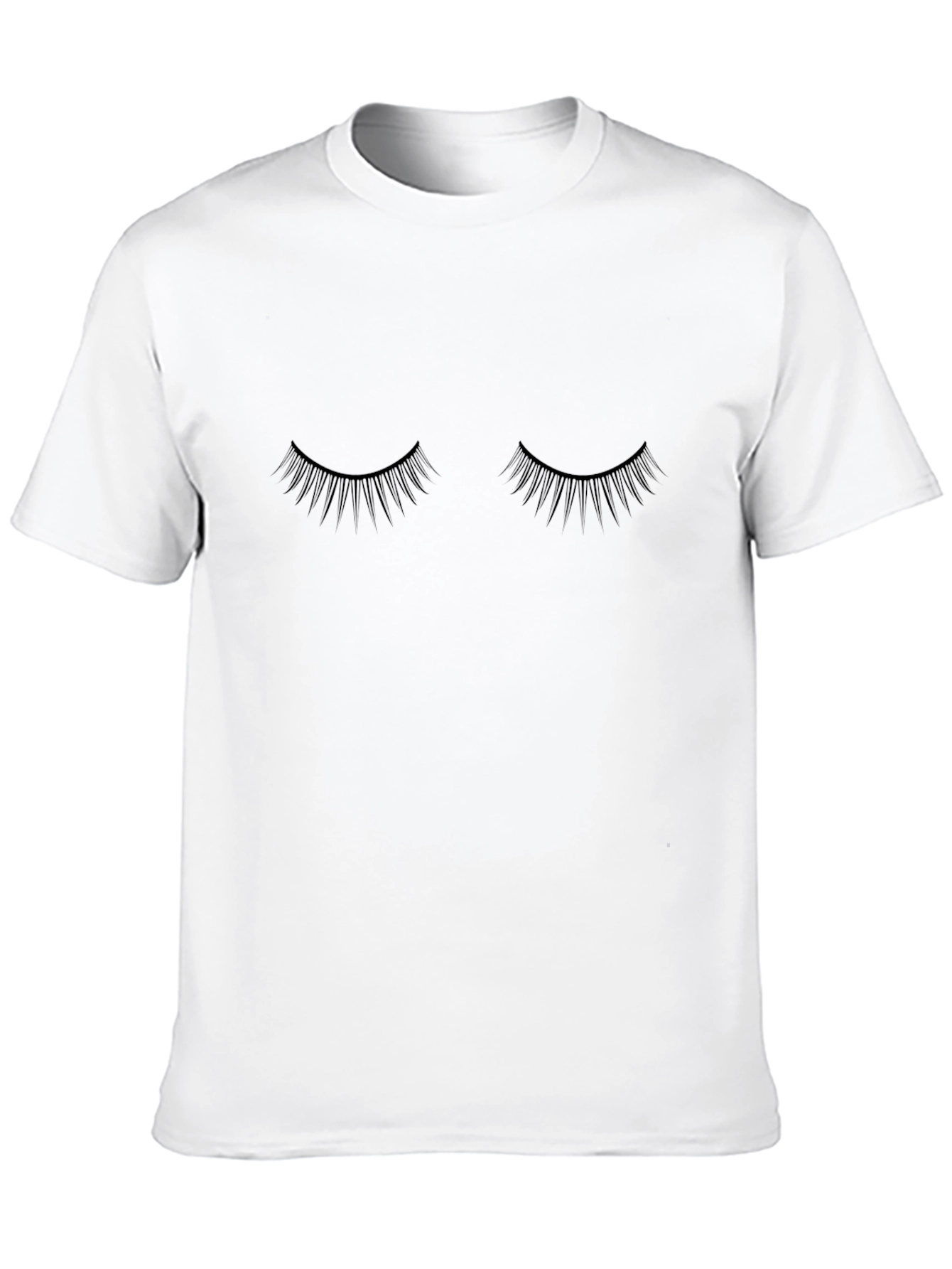 Eyelash Graphic Tee - Black Cotton T-Shirt