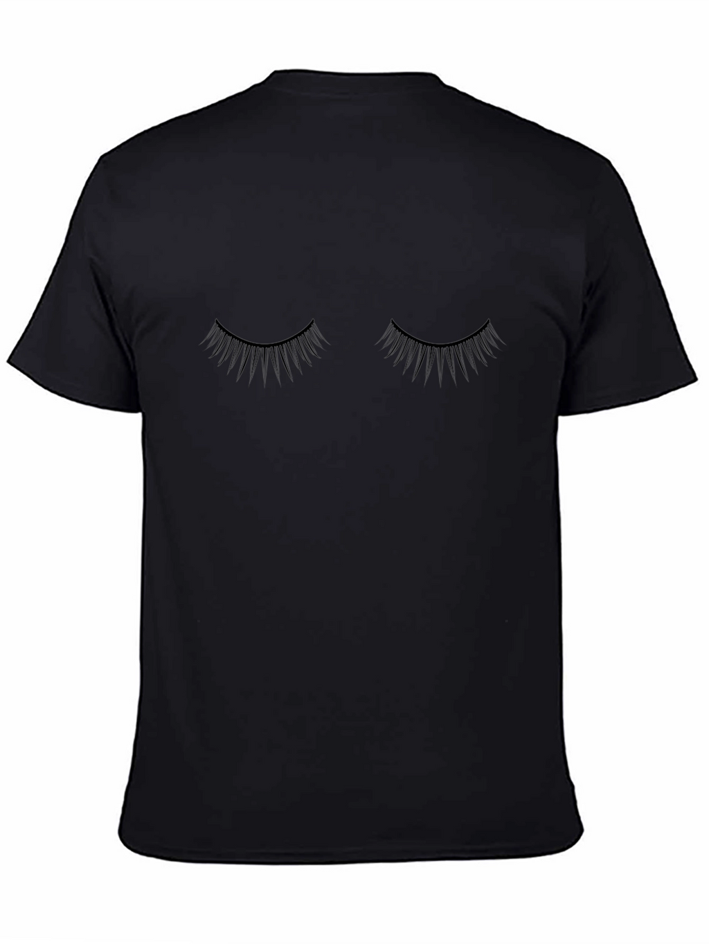 Eyelash Graphic Tee - Black Cotton T-Shirt