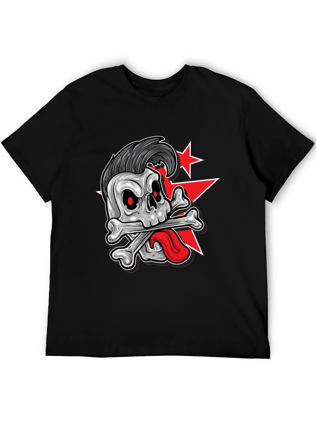 Skull & Crossbones Graphic Tee - Punk Style T-Shirt