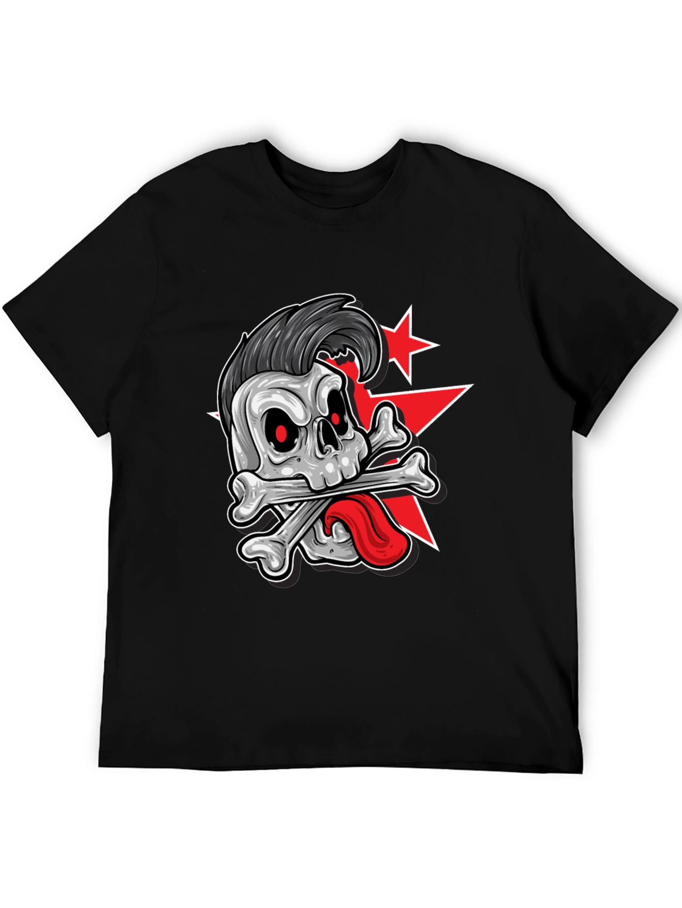 Skull & Crossbones Graphic Tee - Punk Style T-Shirt