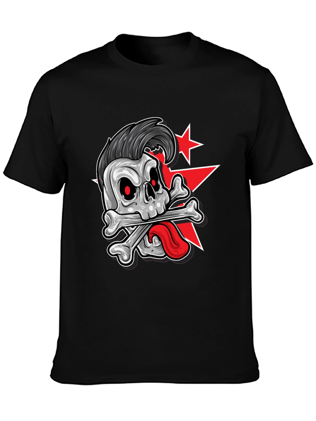 Skull & Crossbones Graphic Tee - Punk Style T-Shirt