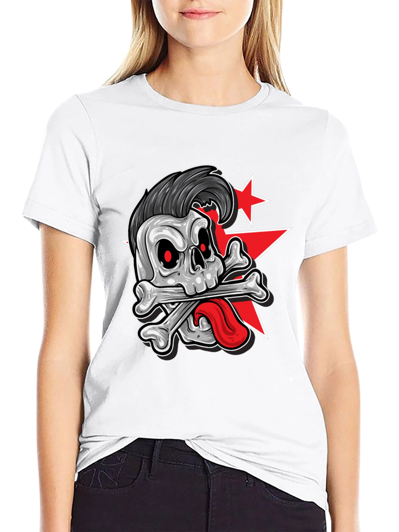 Skull & Crossbones Graphic Tee - Punk Style T-Shirt