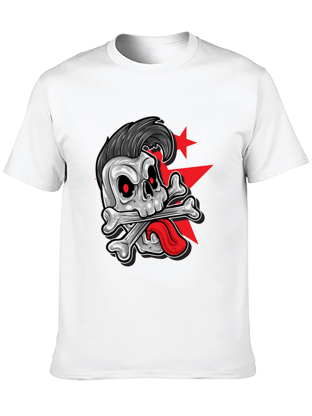 Skull & Crossbones Graphic Tee - Punk Style T-Shirt