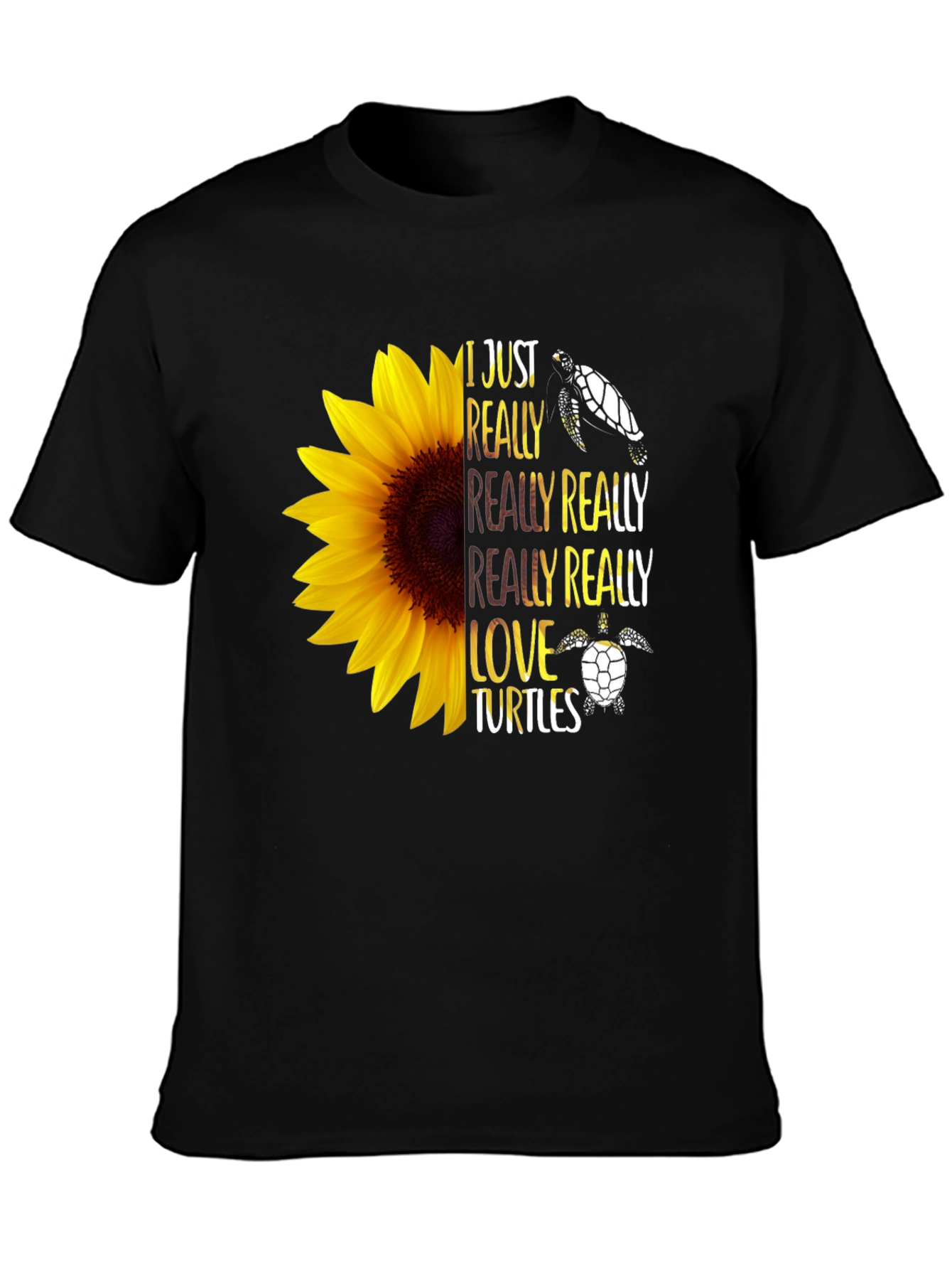 Sunflower Turtle Lover Graphic Tee