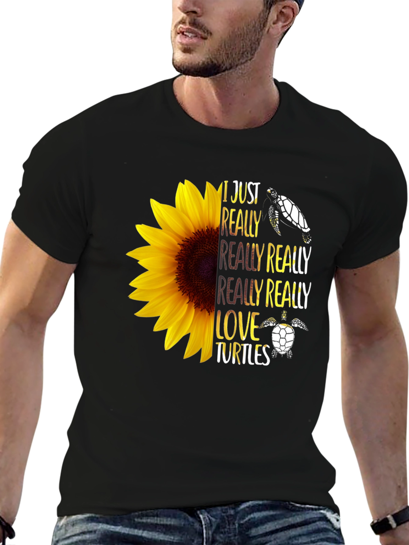 Sunflower Turtle Lover Graphic Tee