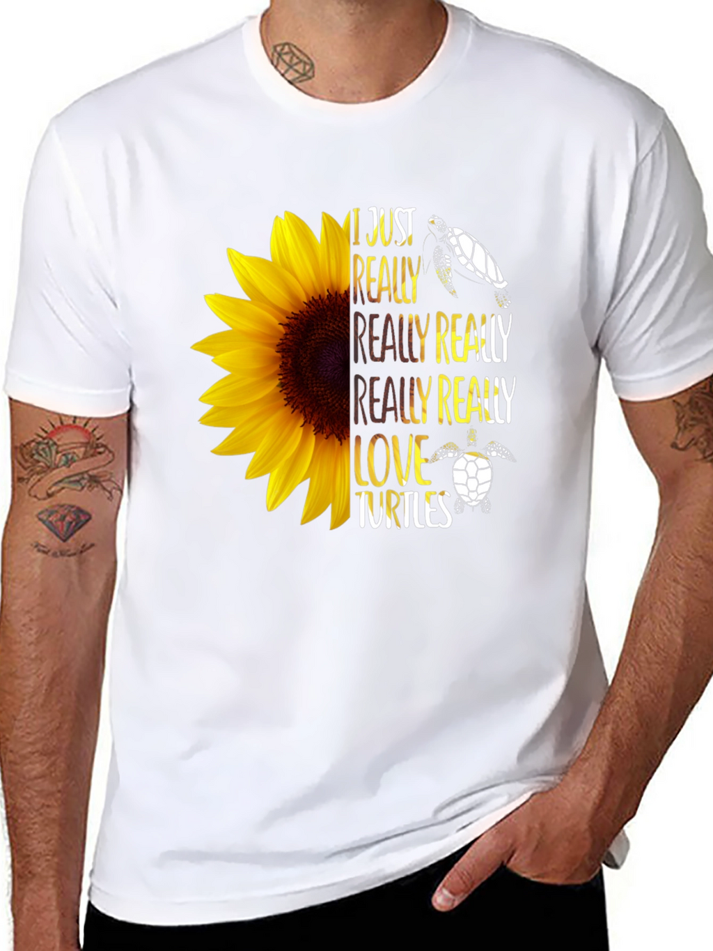 Sunflower Turtle Lover Graphic Tee