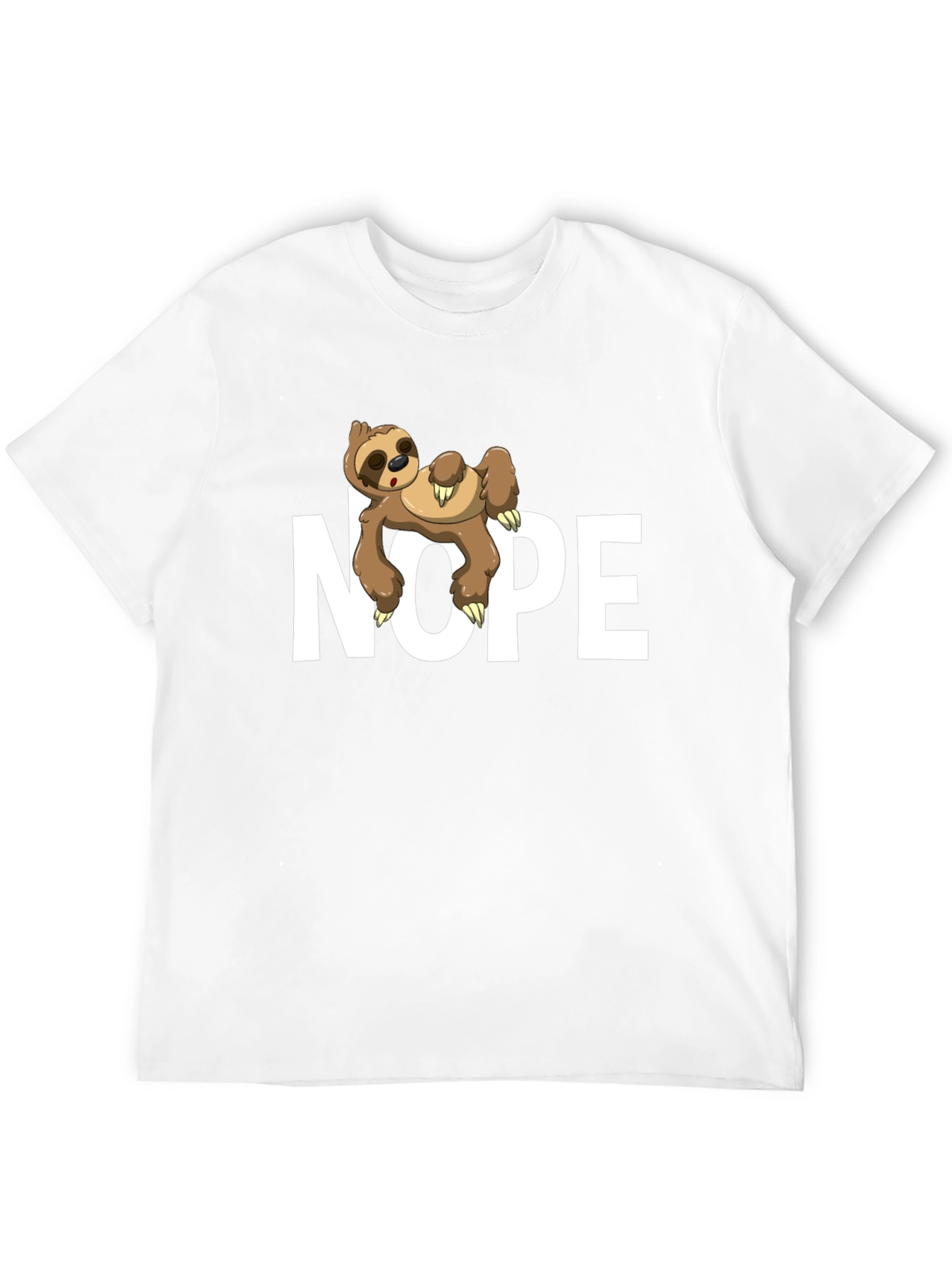 Nope Sloth Graphic T-Shirt - Lazy Day Comfort