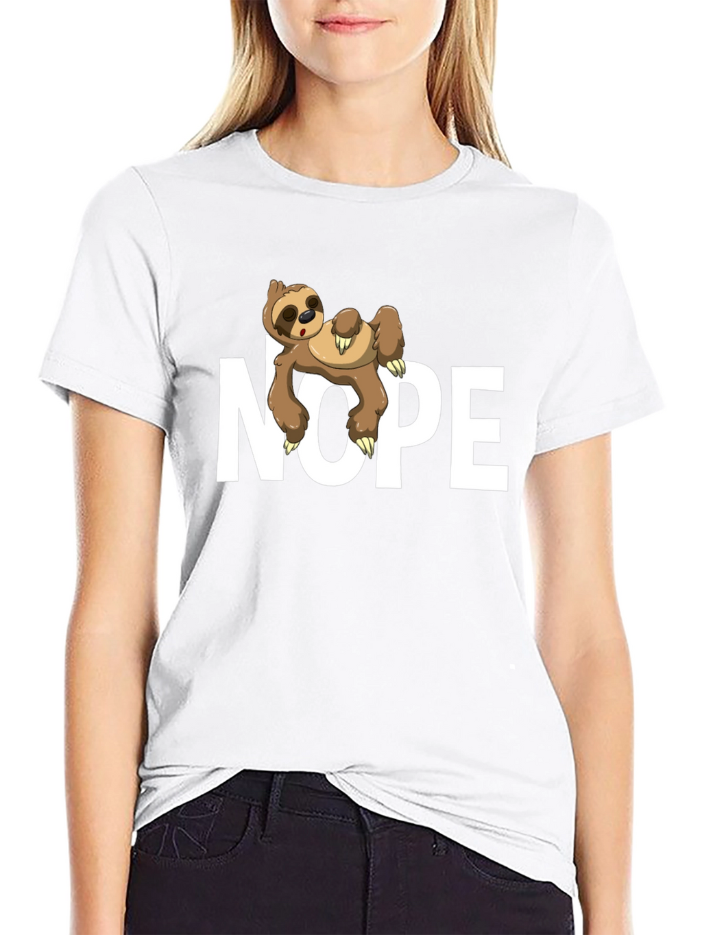 Nope Sloth Graphic T-Shirt - Lazy Day Comfort