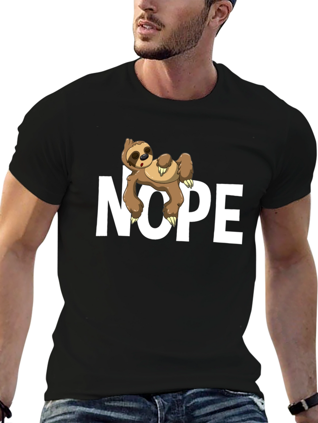 Nope Sloth Graphic T-Shirt - Lazy Day Comfort