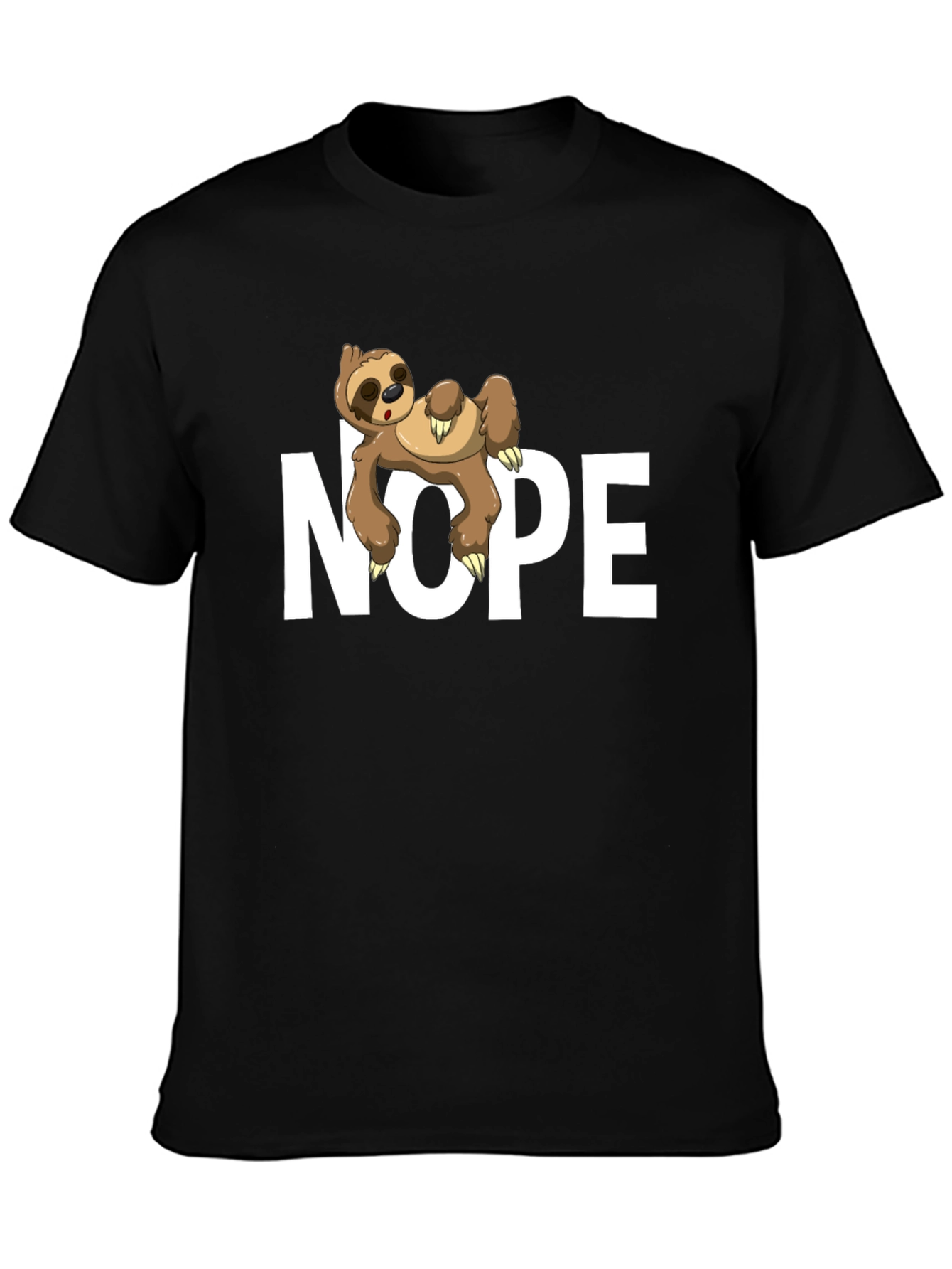 Nope Sloth Graphic T-Shirt - Lazy Day Comfort