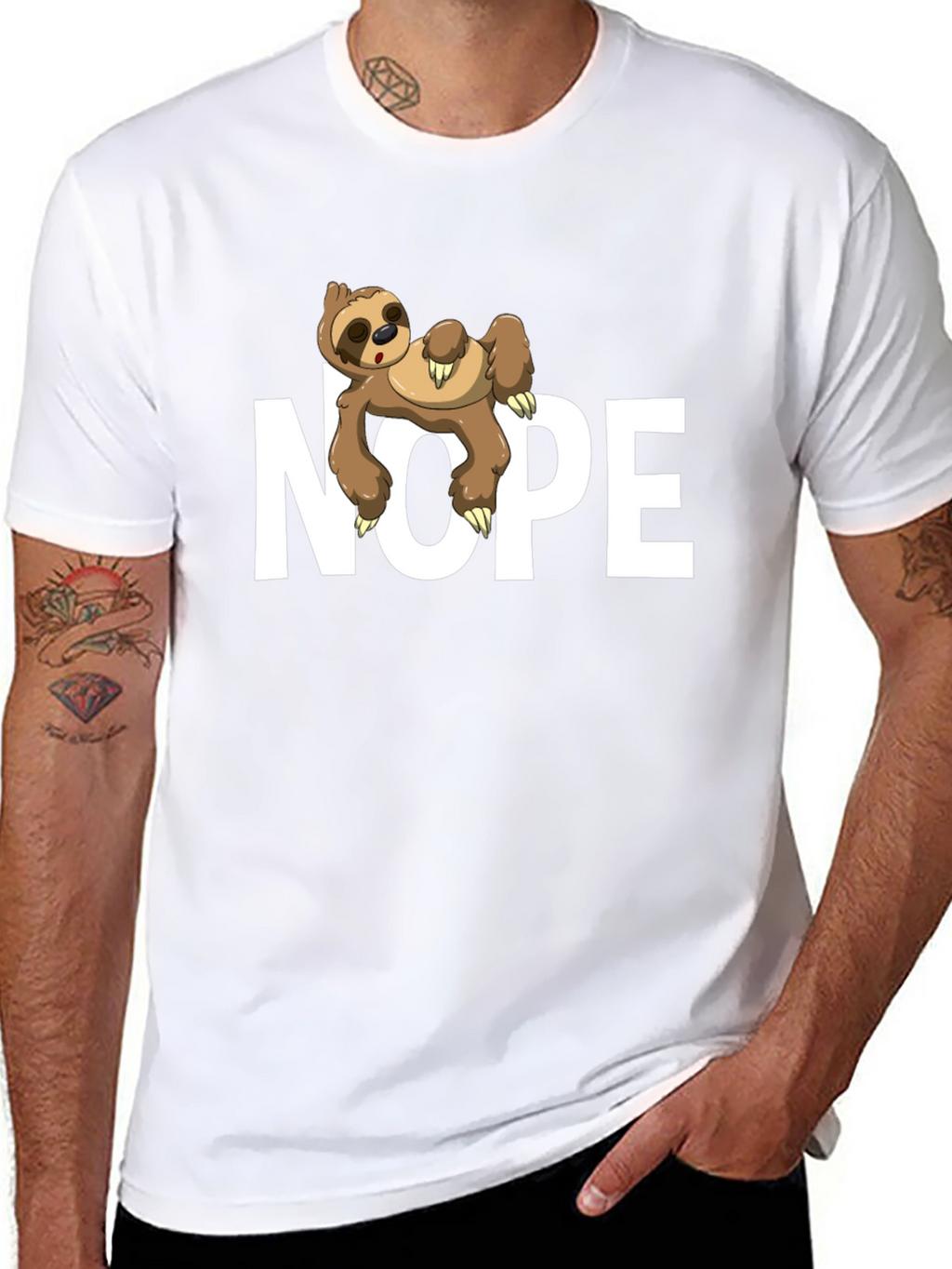 Nope Sloth Graphic T-Shirt - Lazy Day Comfort