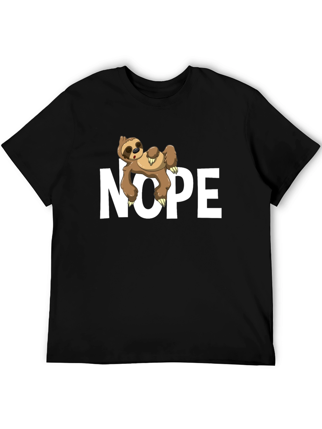 Nope Sloth Graphic T-Shirt - Lazy Day Comfort