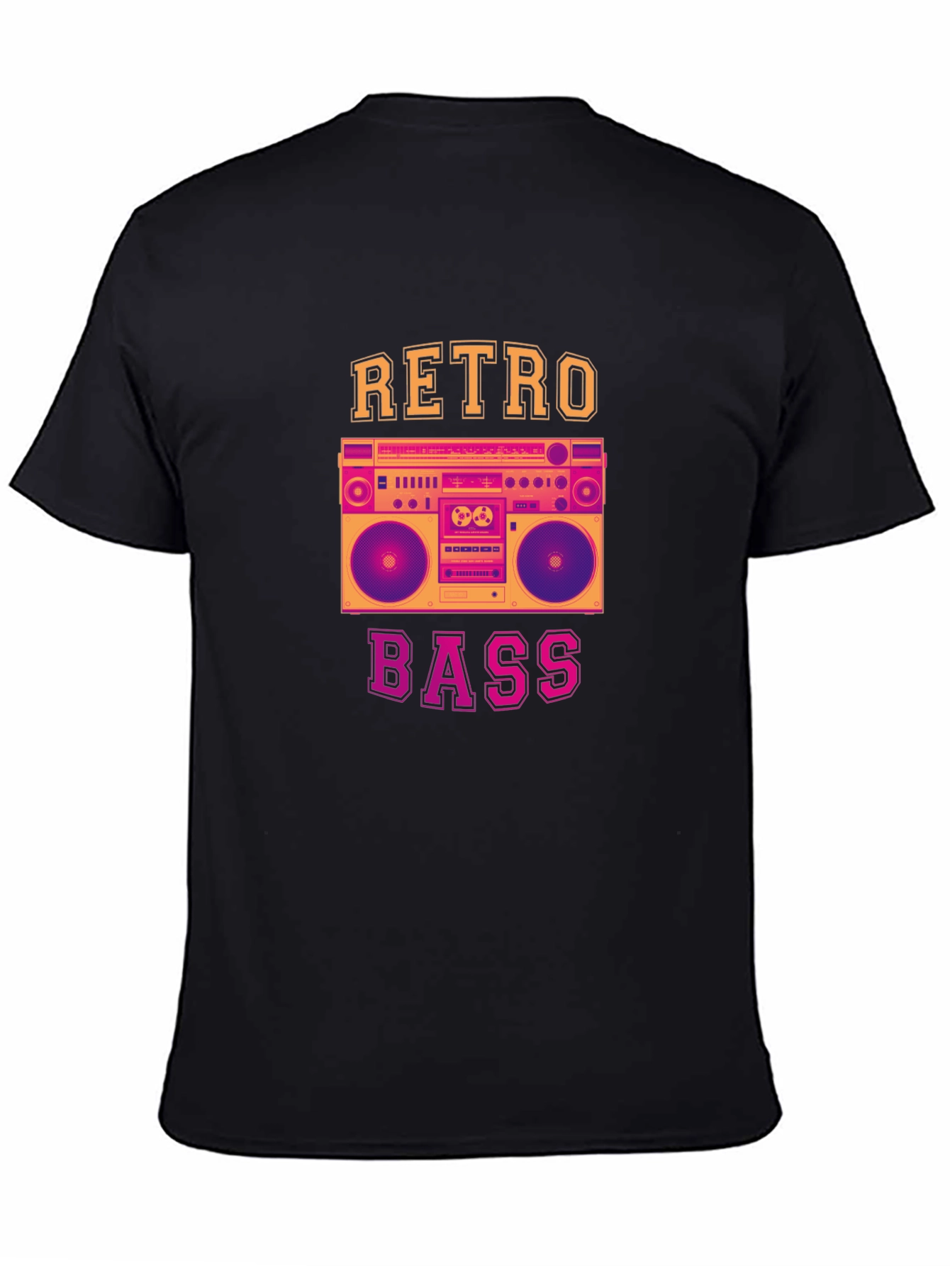 Retro Bass Graphic T-Shirt - Vintage Boombox Design