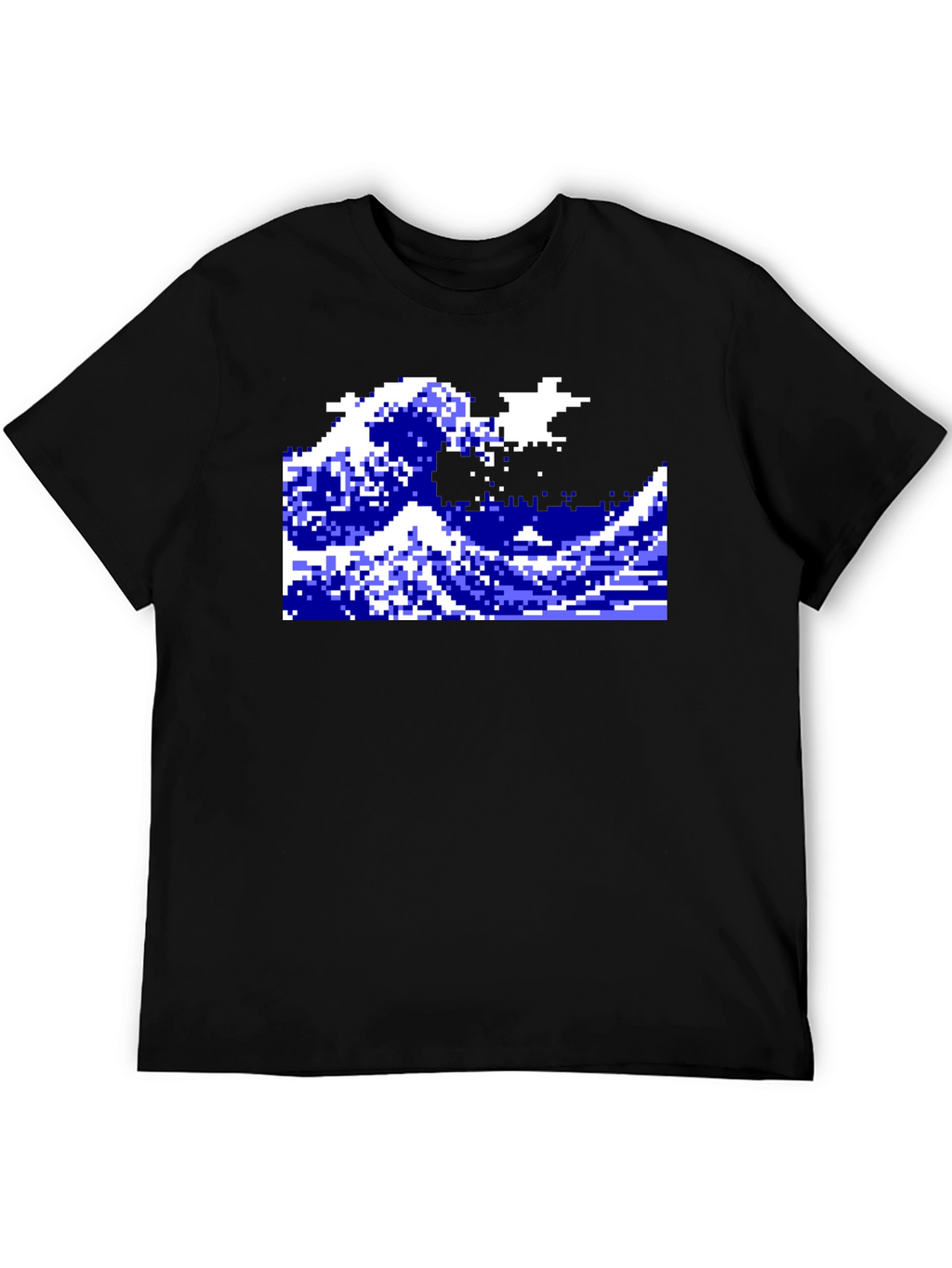 Retro Pixel Wave Graphic T-Shirt