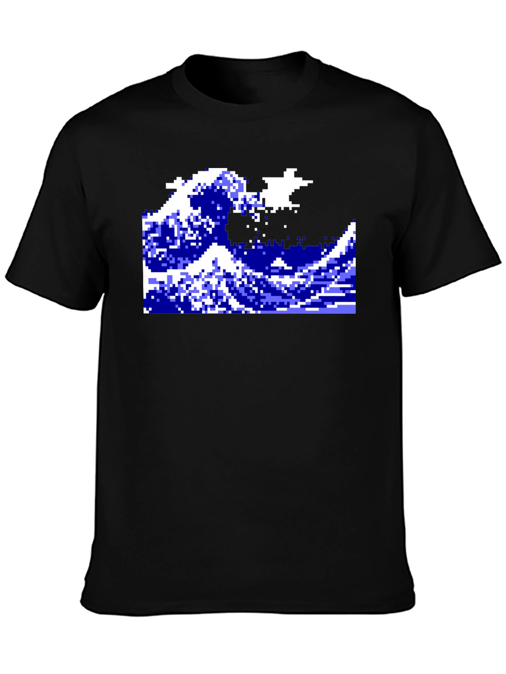 Retro Pixel Wave Graphic T-Shirt