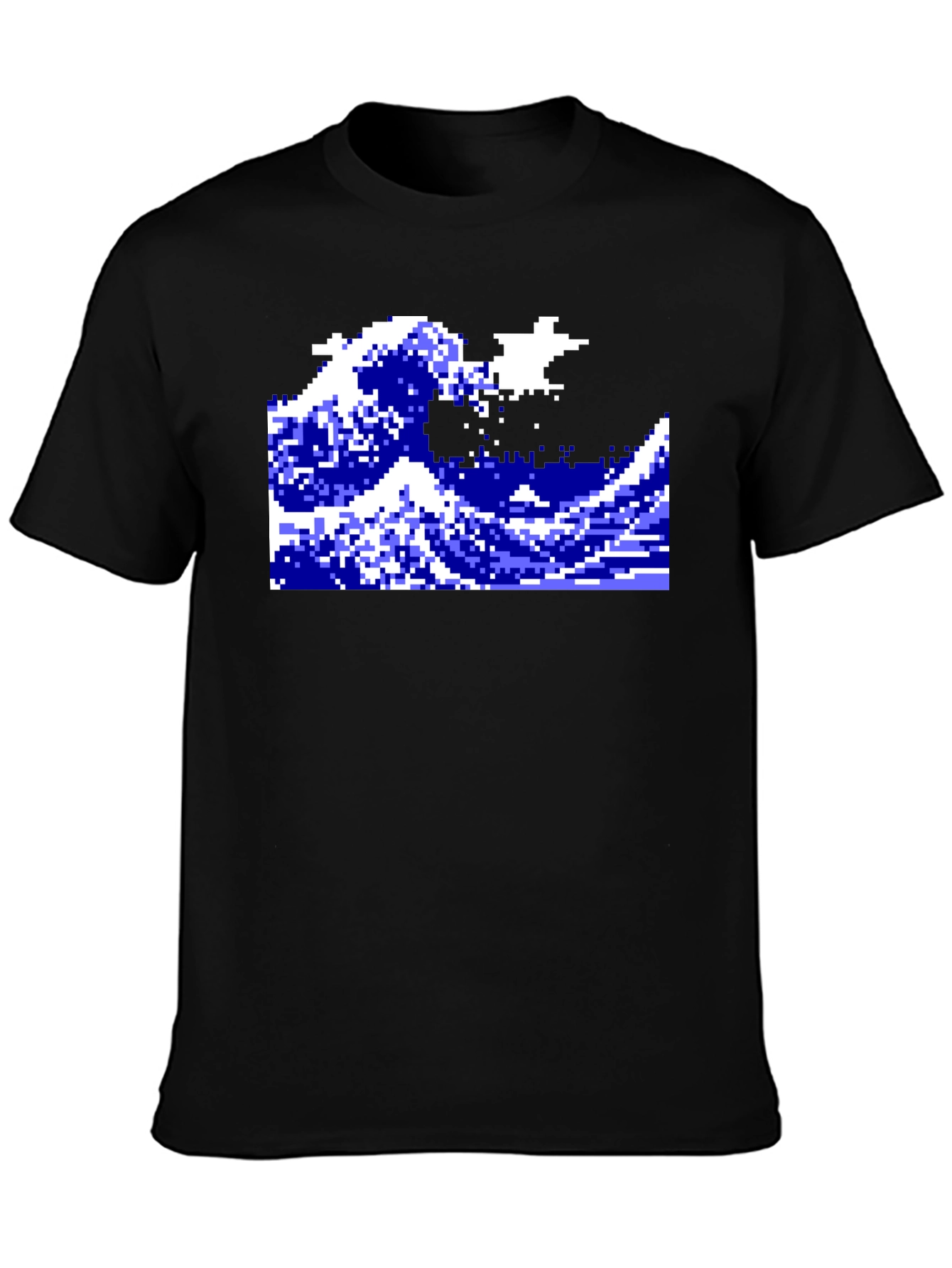 Retro Pixel Wave Graphic T-Shirt
