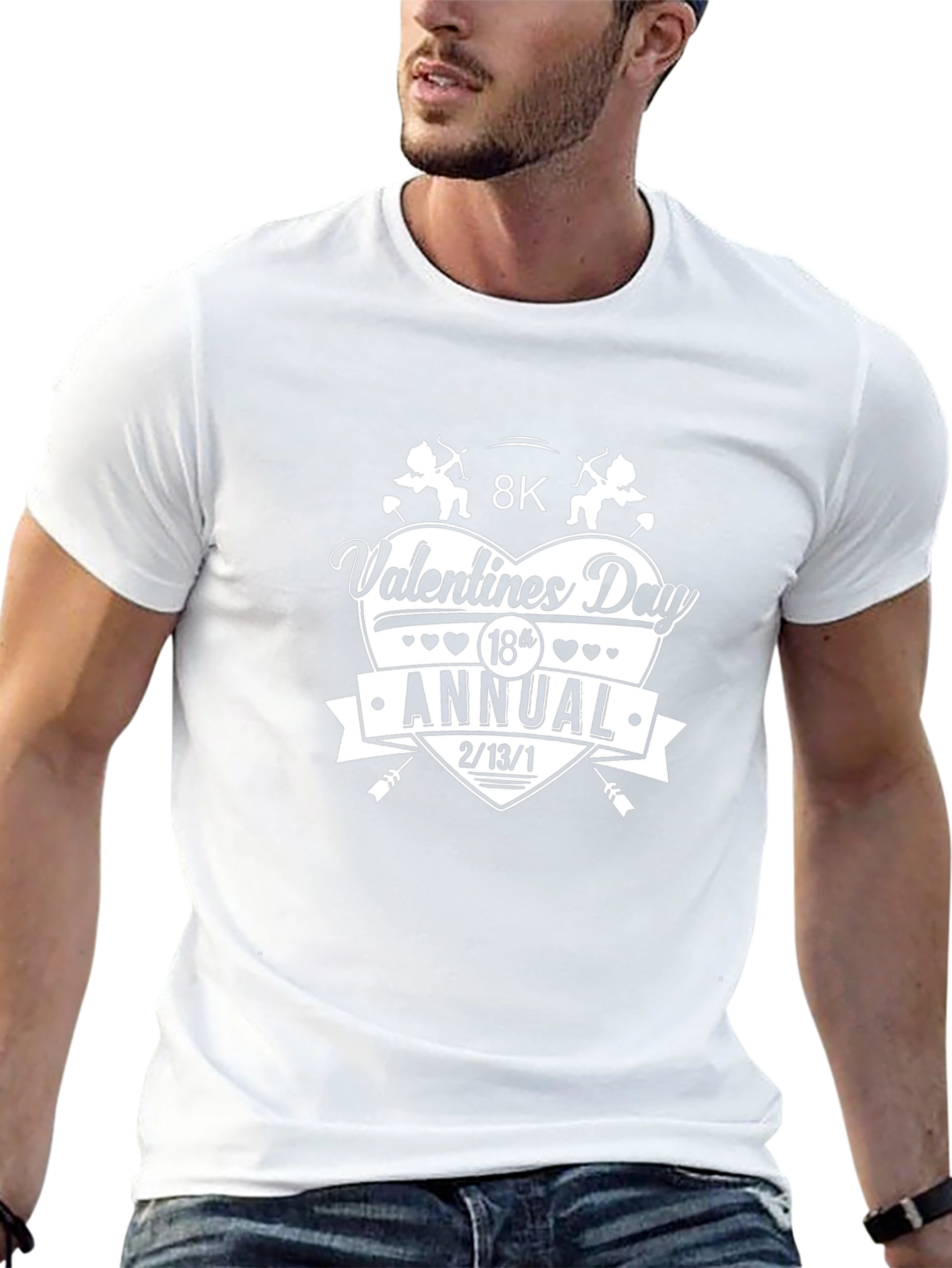 Valentines Day 8K Annual Black T-Shirt