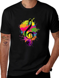 Treble Clef Splash Graphic Black T-Shirt
