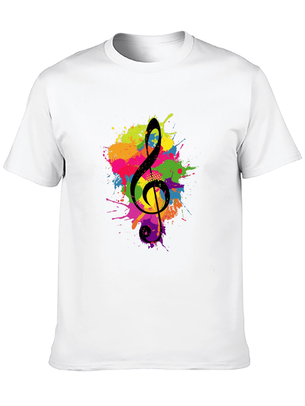 Treble Clef Splash Graphic Black T-Shirt