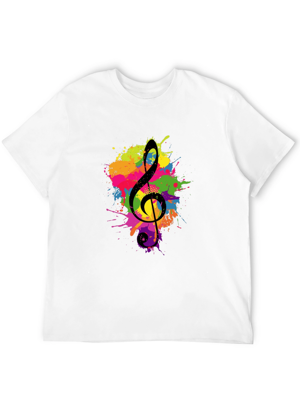 Treble Clef Splash Graphic Black T-Shirt