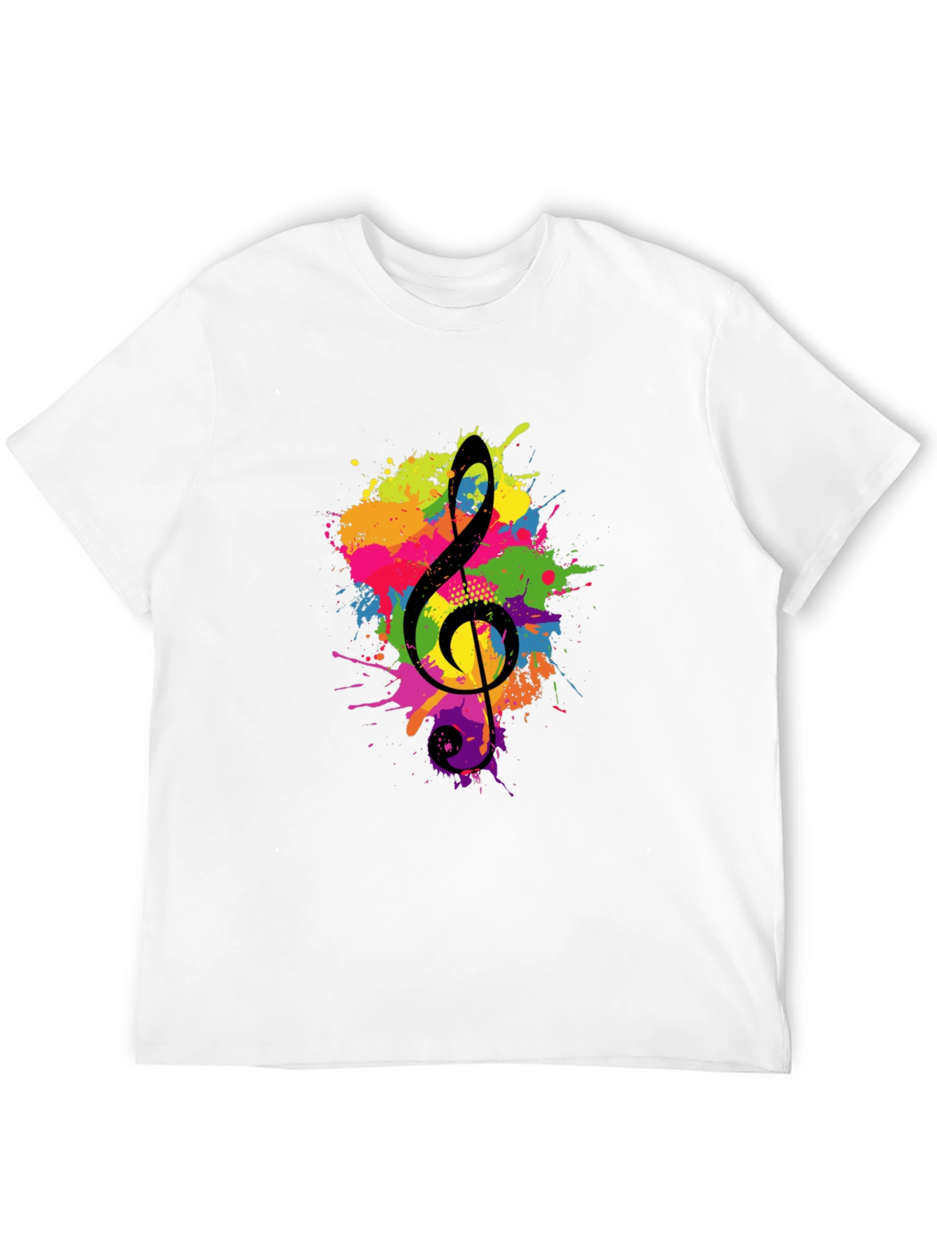 Treble Clef Splash Graphic Black T-Shirt