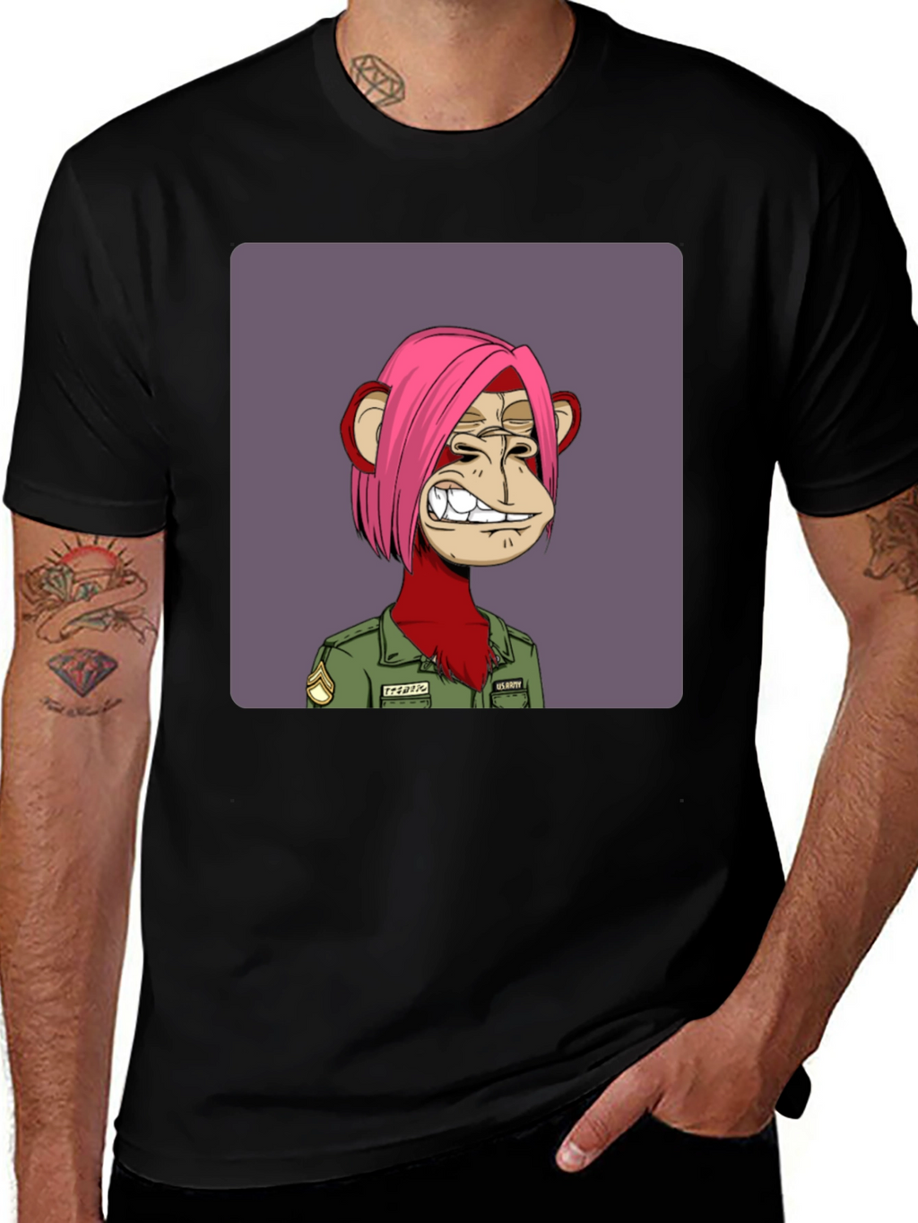 Bored Ape Army NFT Graphic Tee - Black