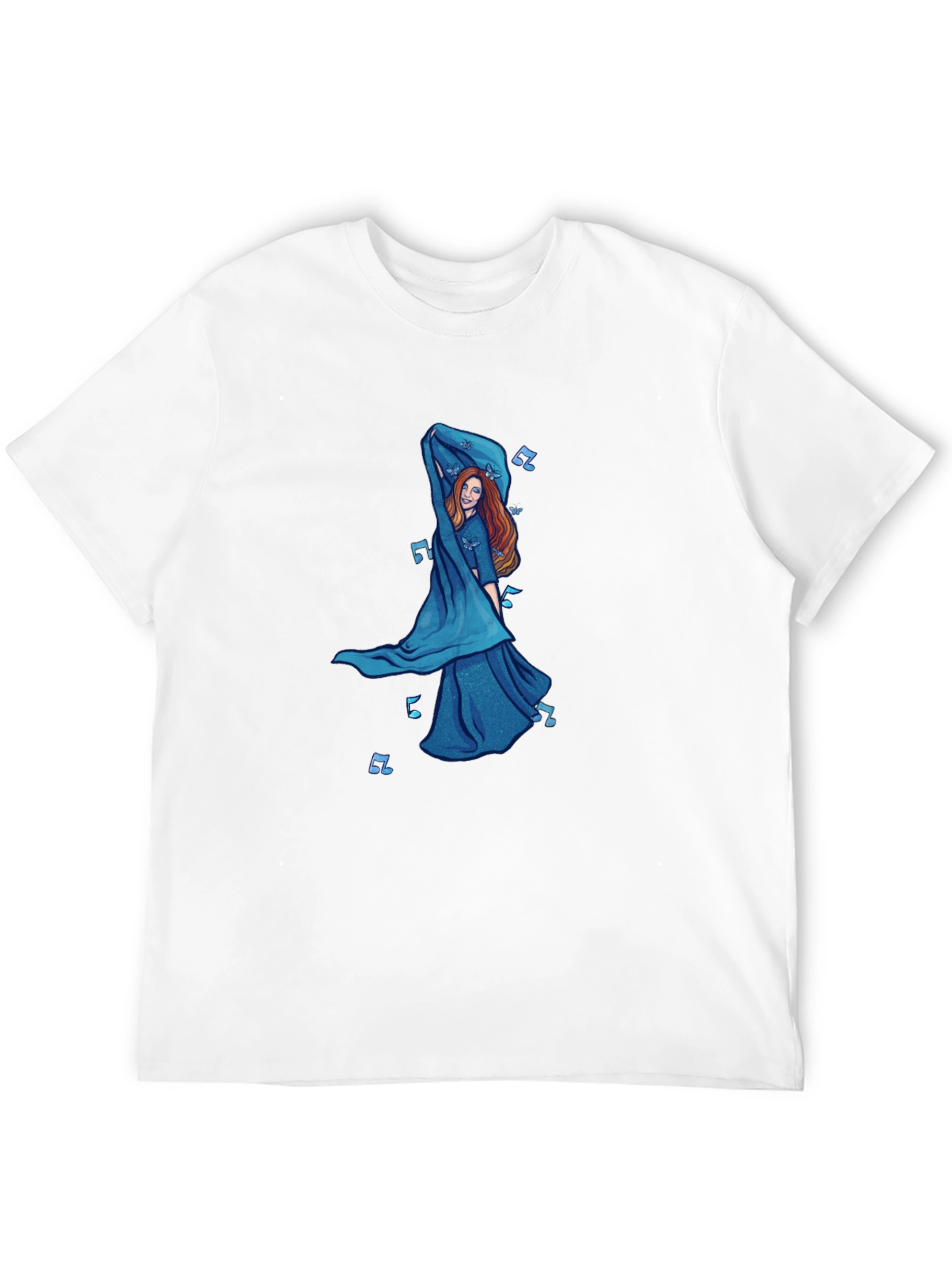 Black T-Shirt with Dancing Woman Graphic