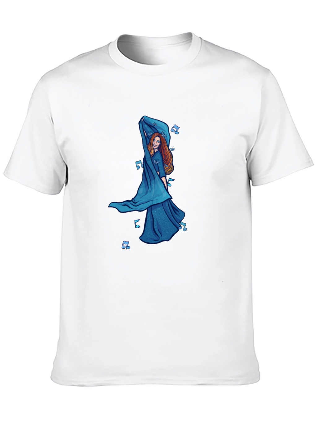 Black T-Shirt with Dancing Woman Graphic