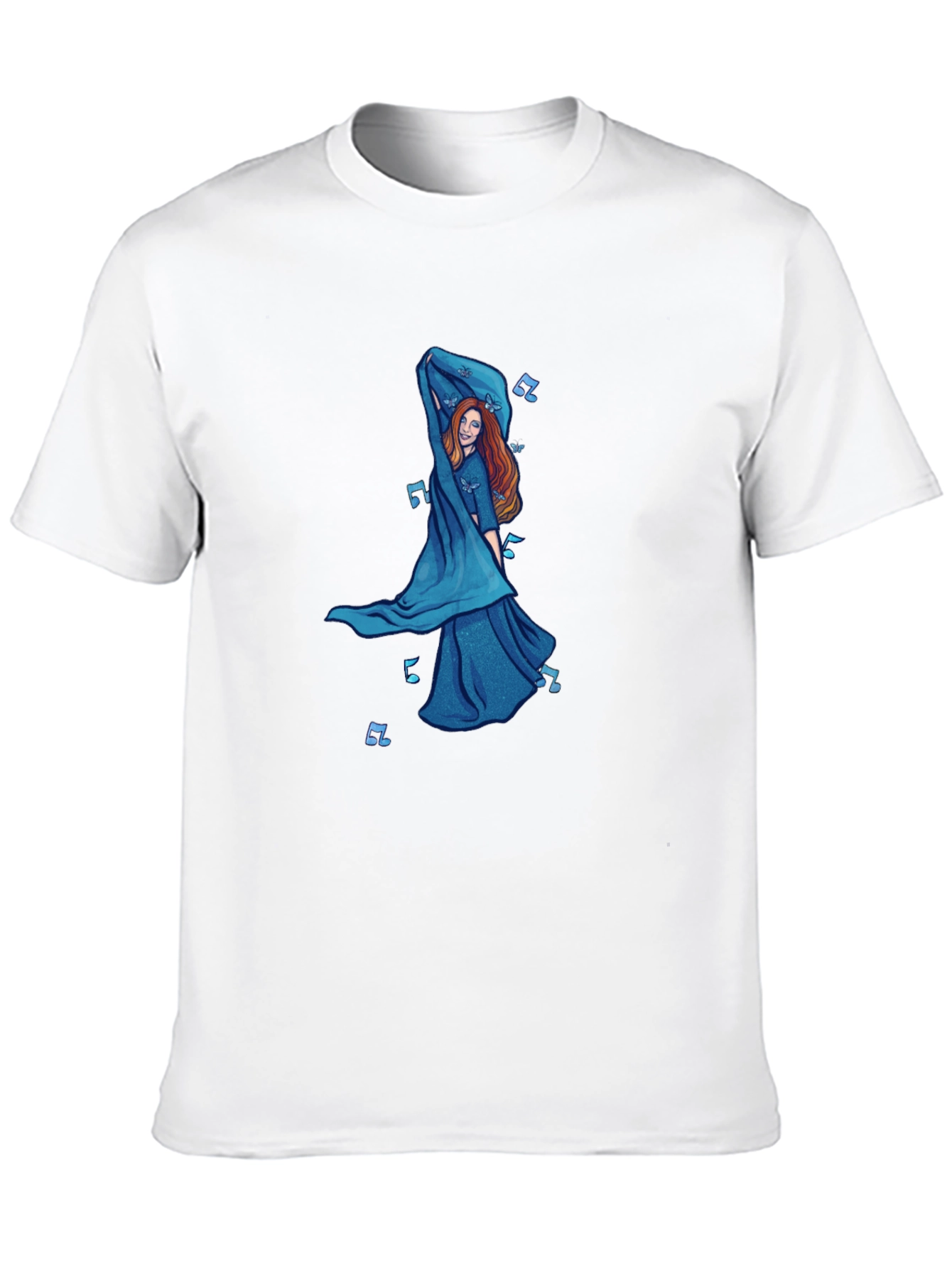 Black T-Shirt with Dancing Woman Graphic