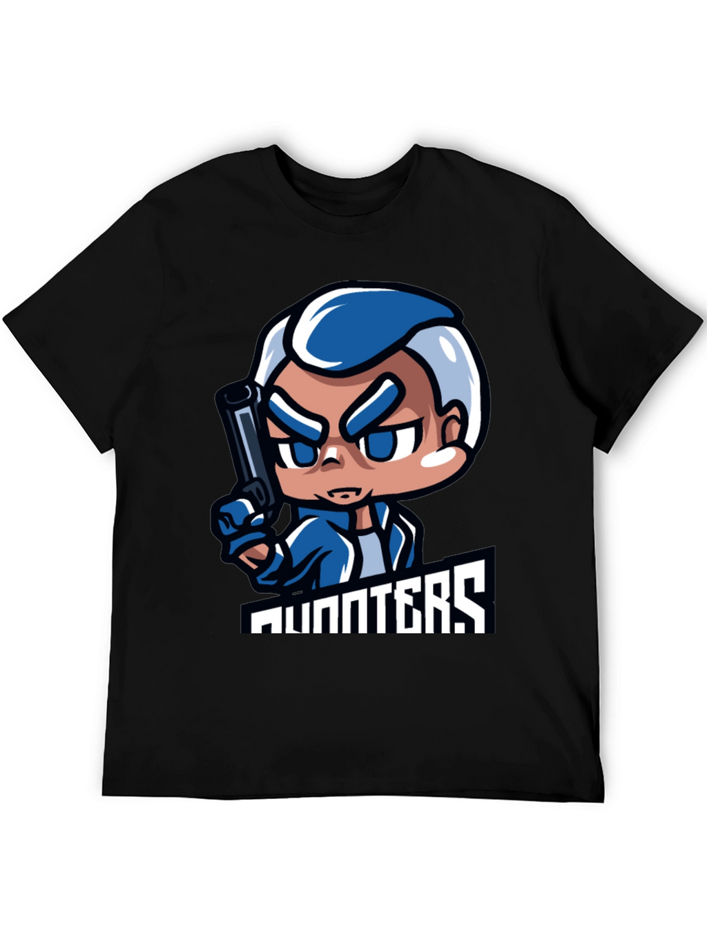 Hunters Cartoon Graphic Black T-Shirt