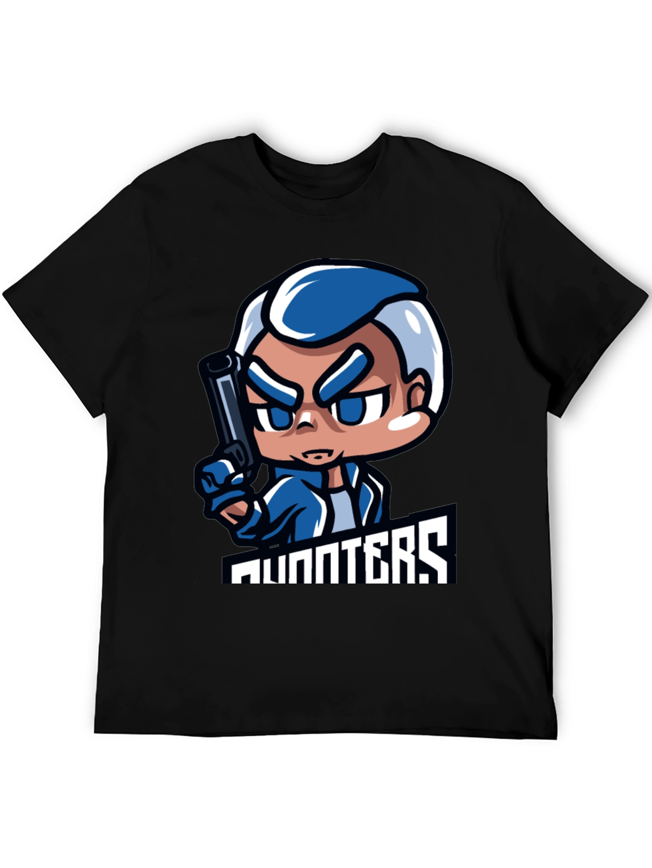 Hunters Cartoon Graphic Black T-Shirt