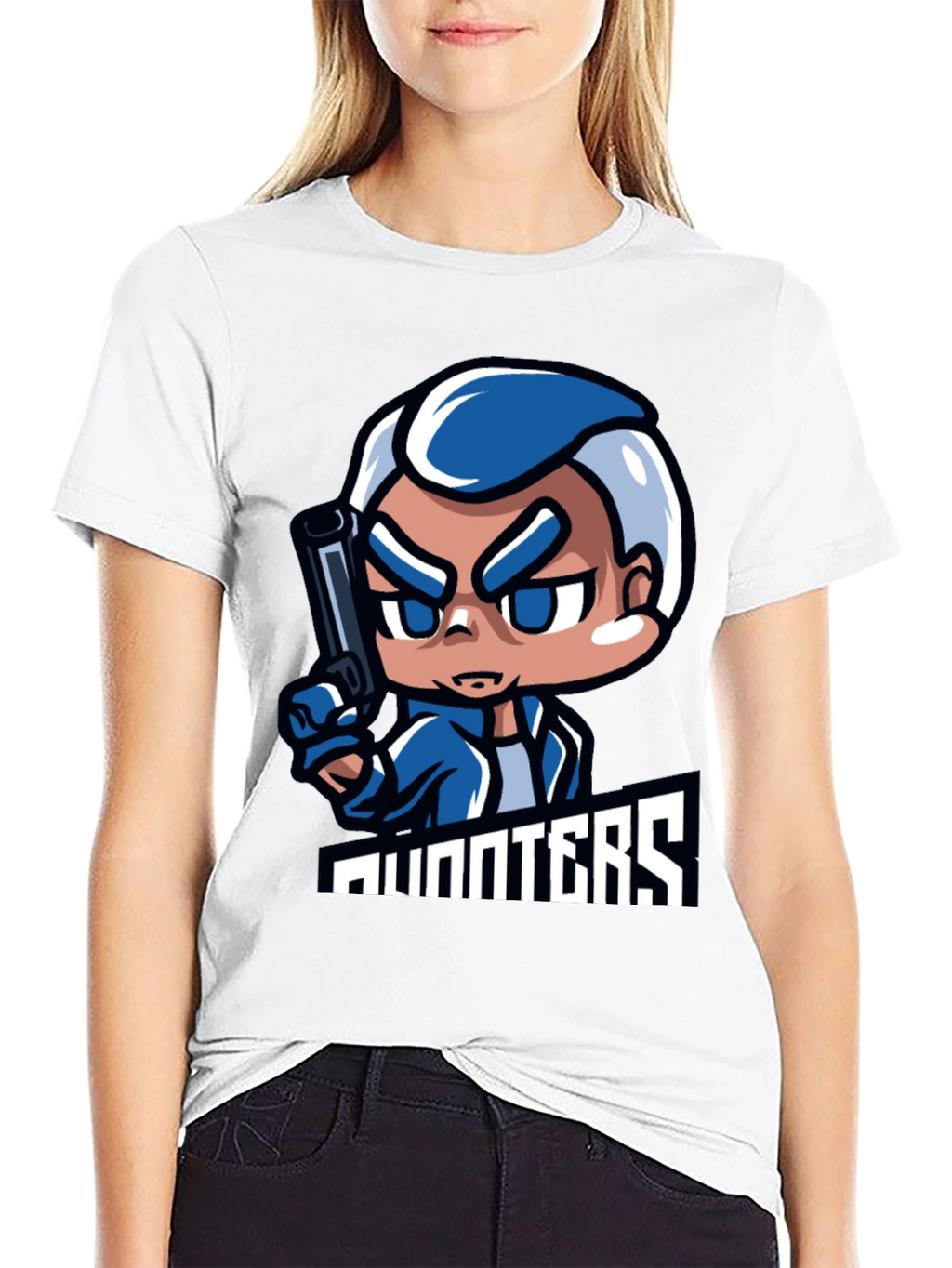 Hunters Cartoon Graphic Black T-Shirt