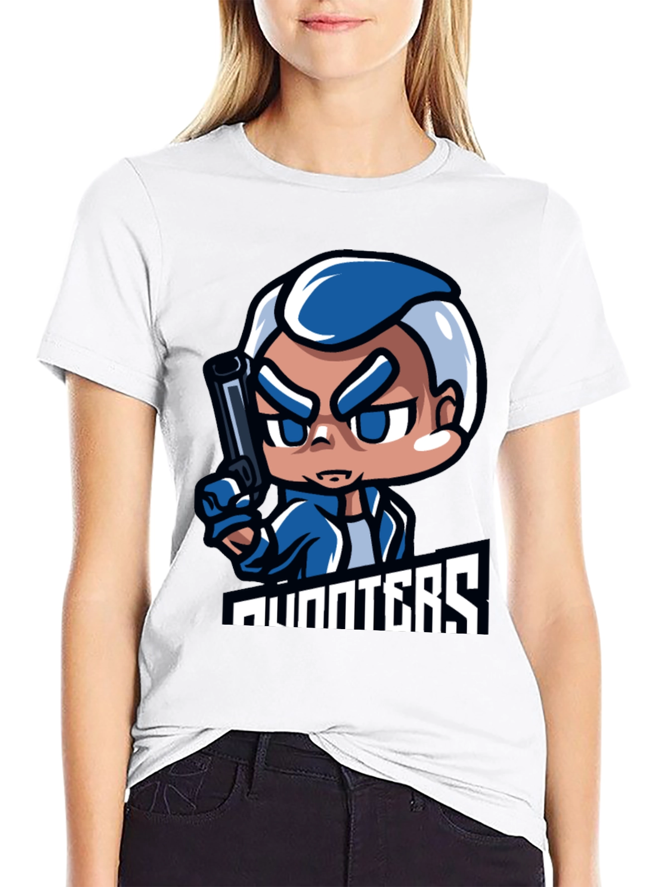 Hunters Cartoon Graphic Black T-Shirt