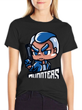 Hunters Cartoon Graphic Black T-Shirt