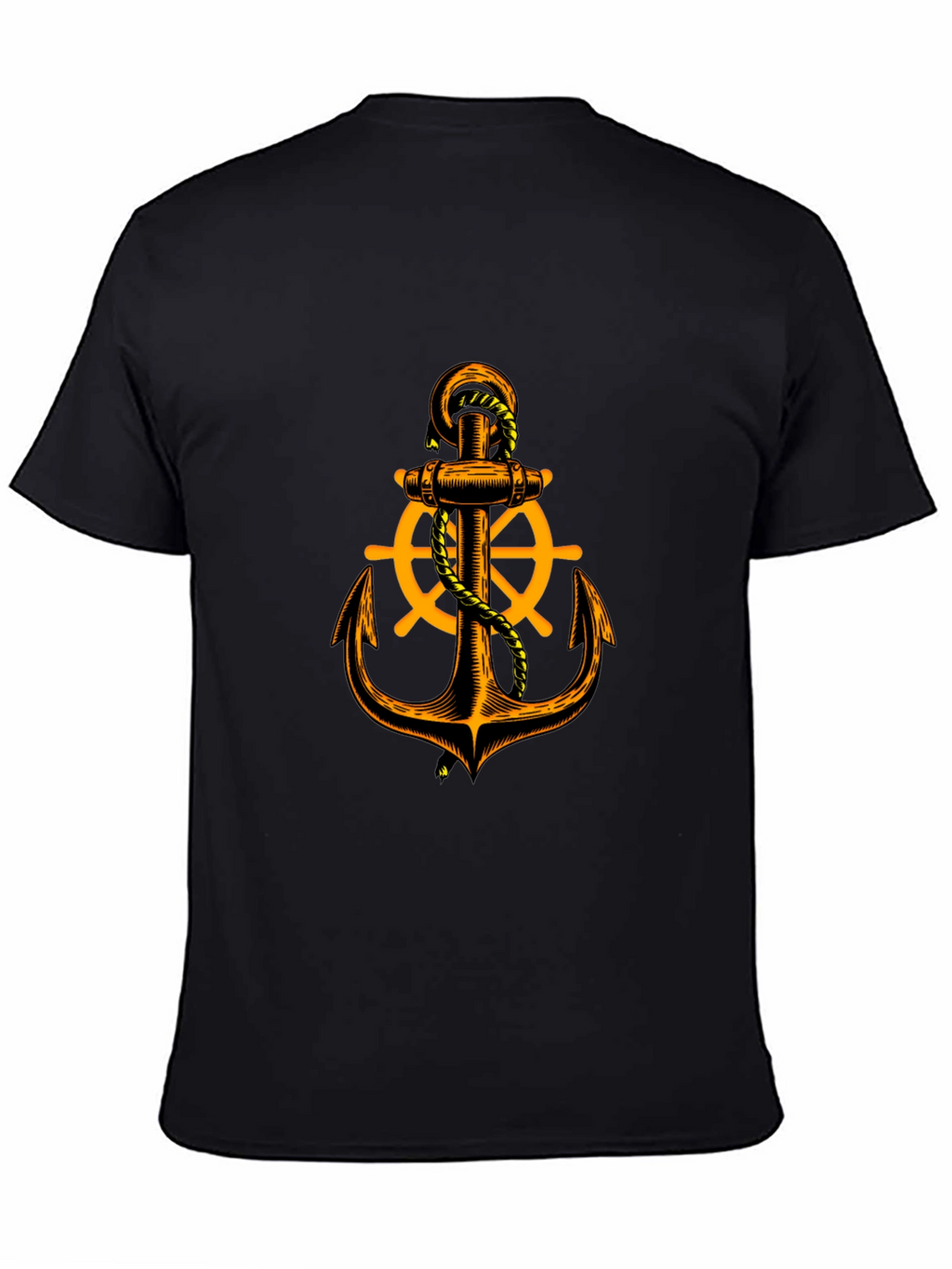 Nautical Anchor Graphic Tee - Black