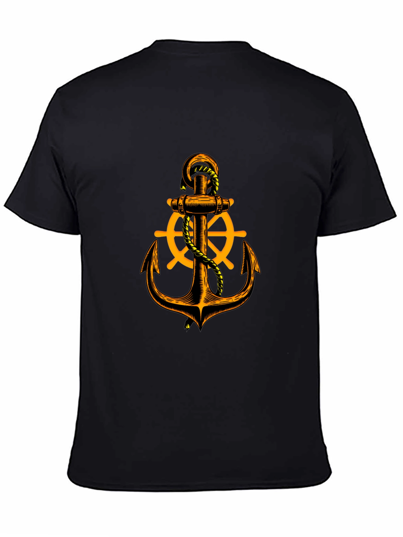 Nautical Anchor Graphic Tee - Black