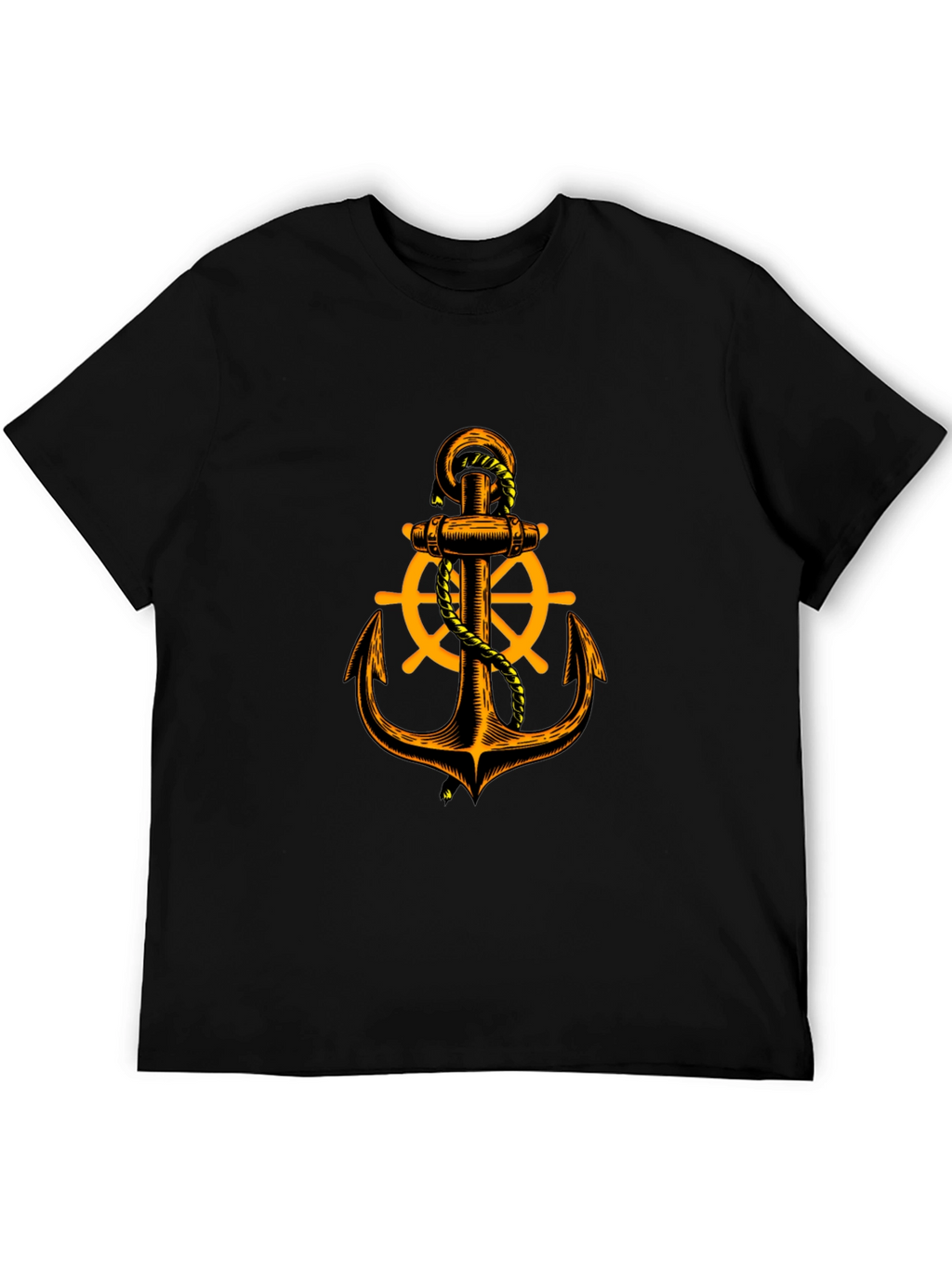 Nautical Anchor Graphic Tee - Black