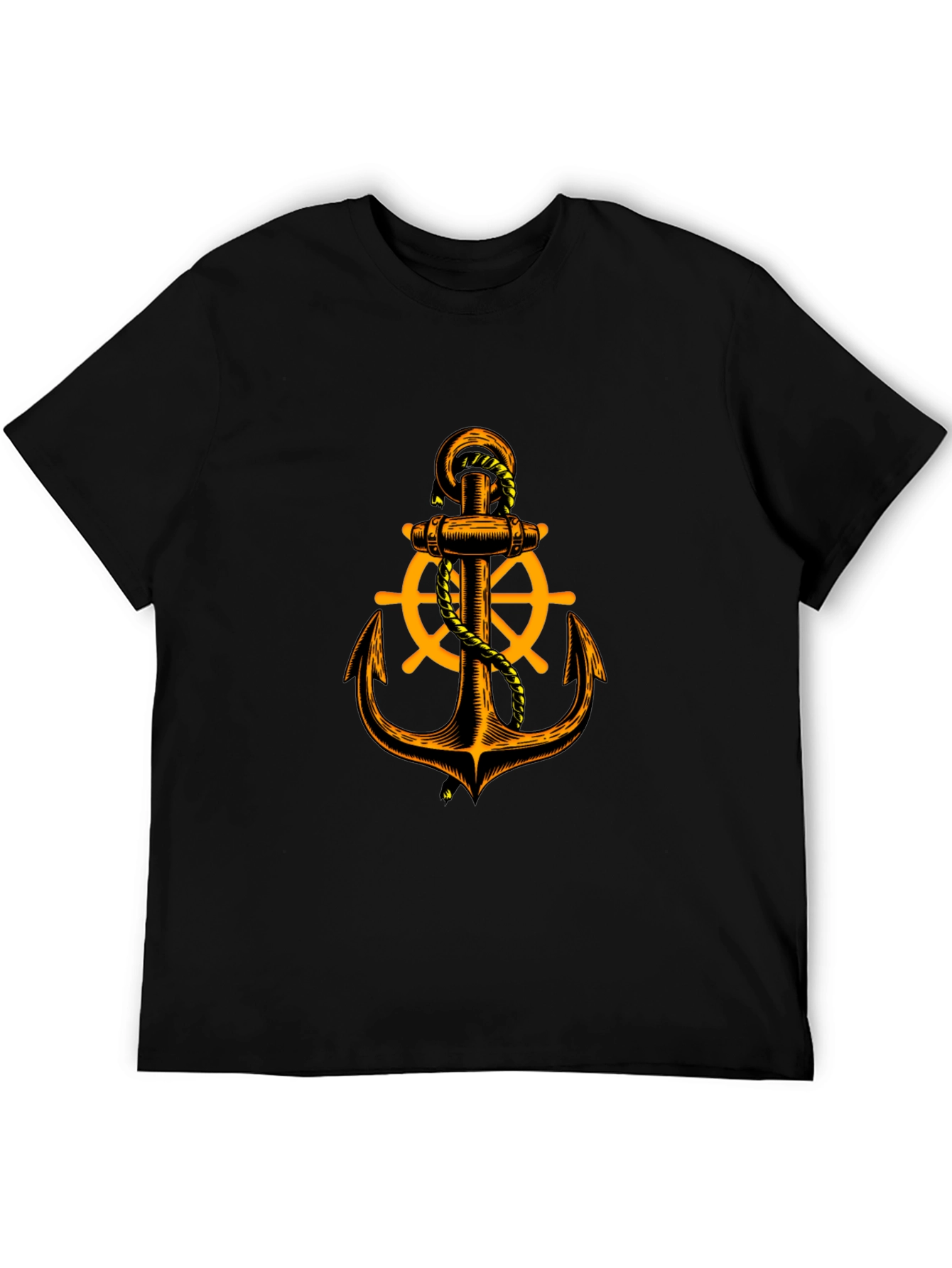 Nautical Anchor Graphic Tee - Black