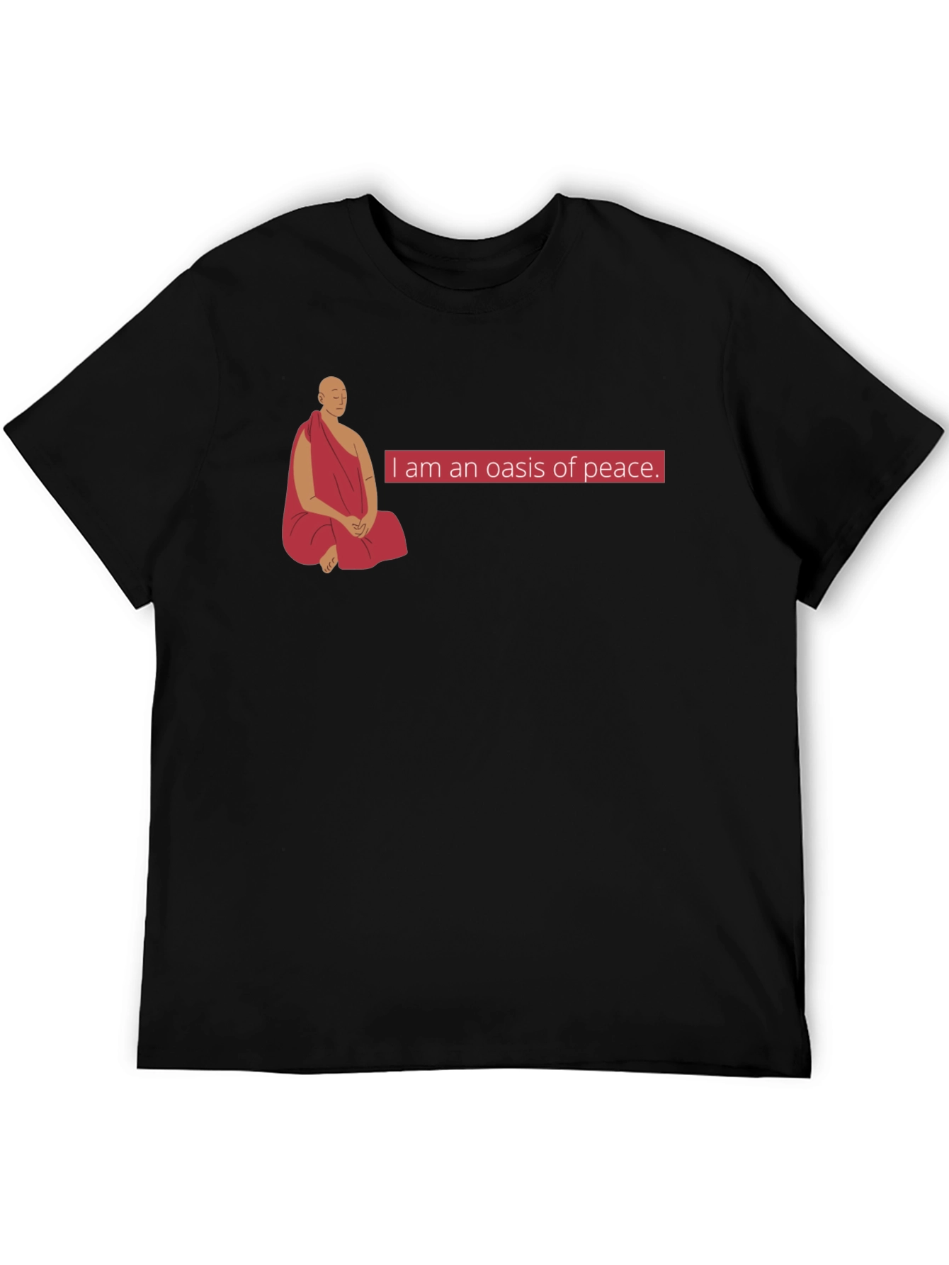 Oasis of Peace T-Shirt - Meditating Monk Design